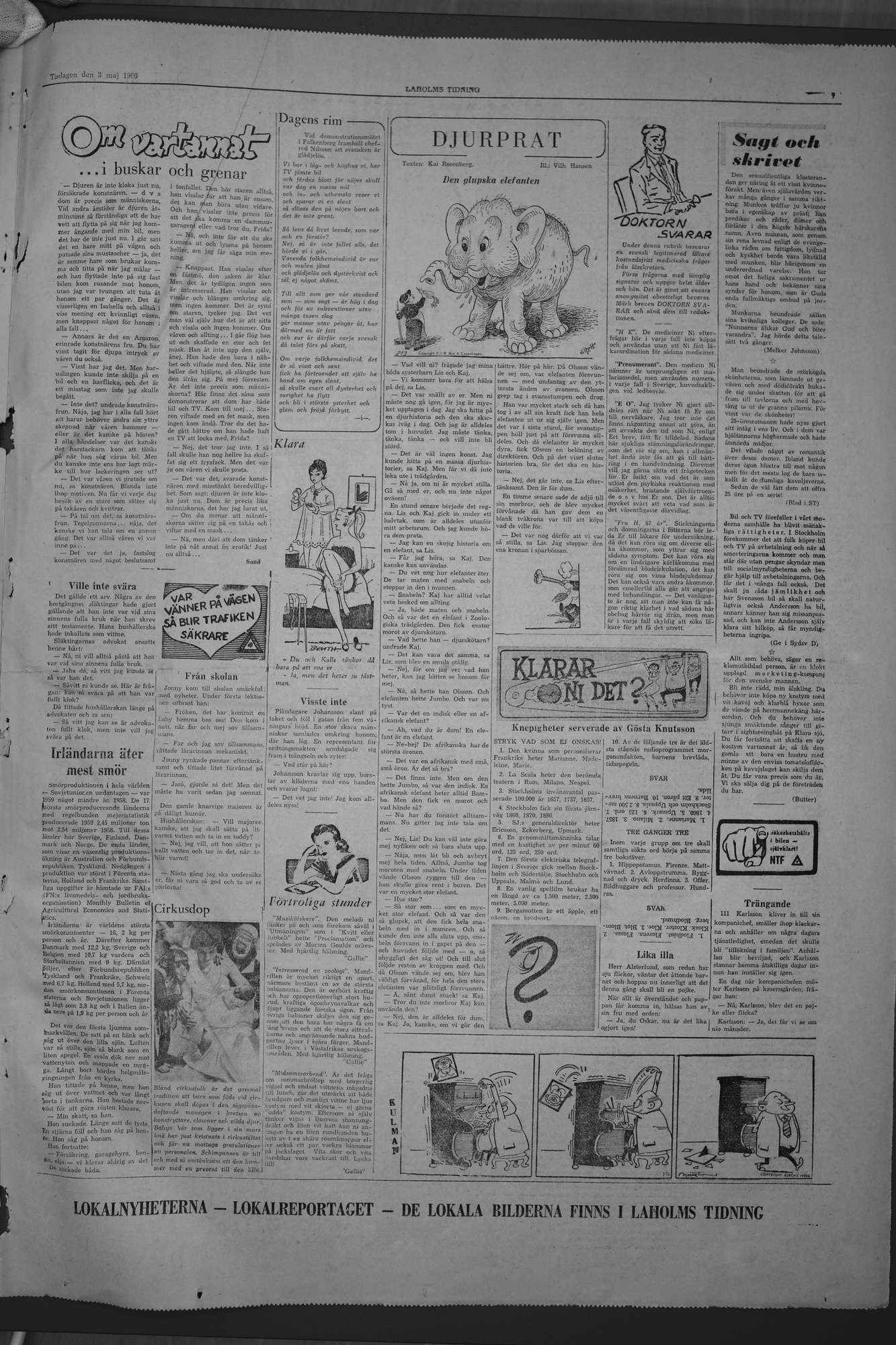 Laholms Tidning Tisdag 3 maj 1960, sida 7