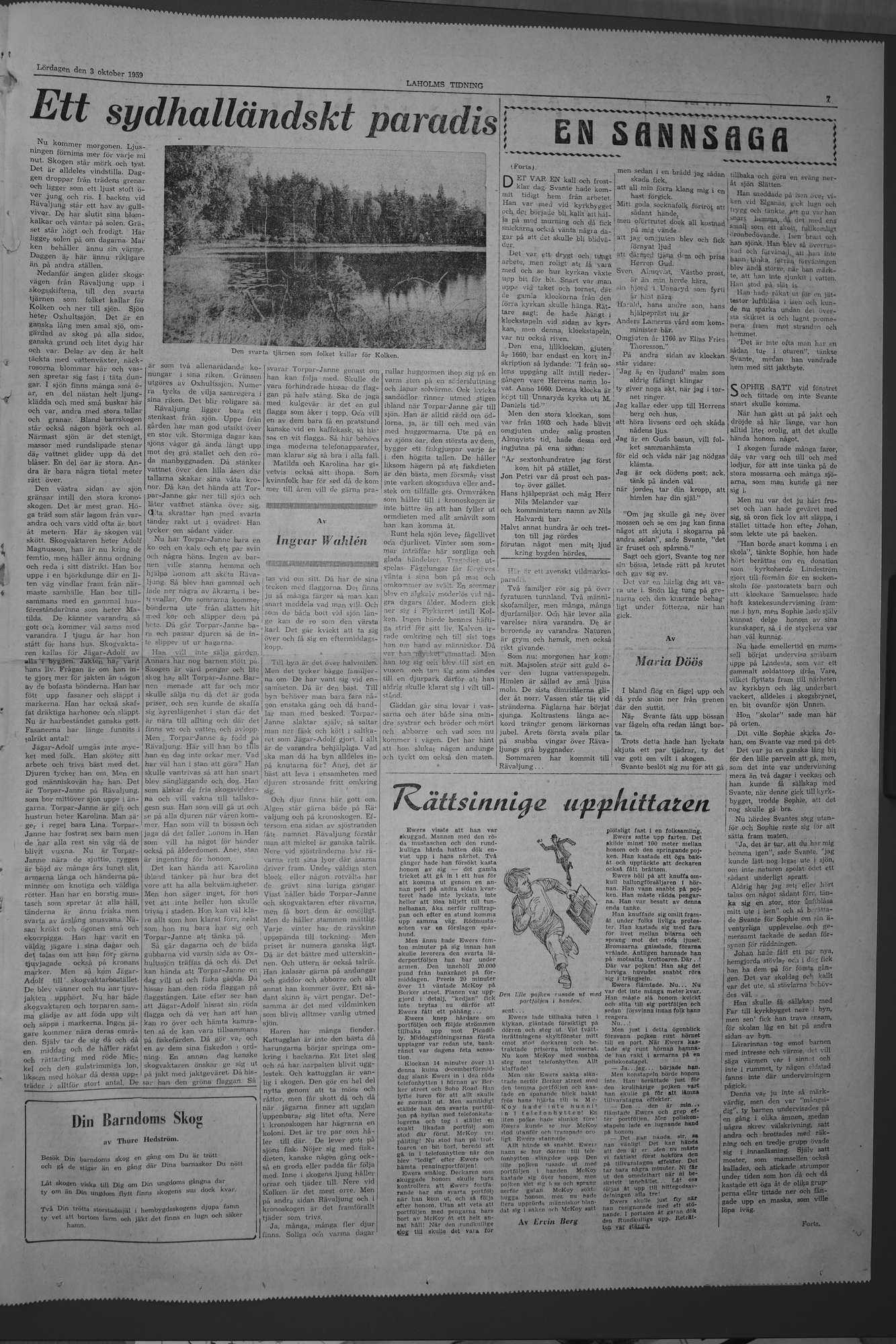 Laholms Tidning Lördag 3 oktober 1959, sida 7
