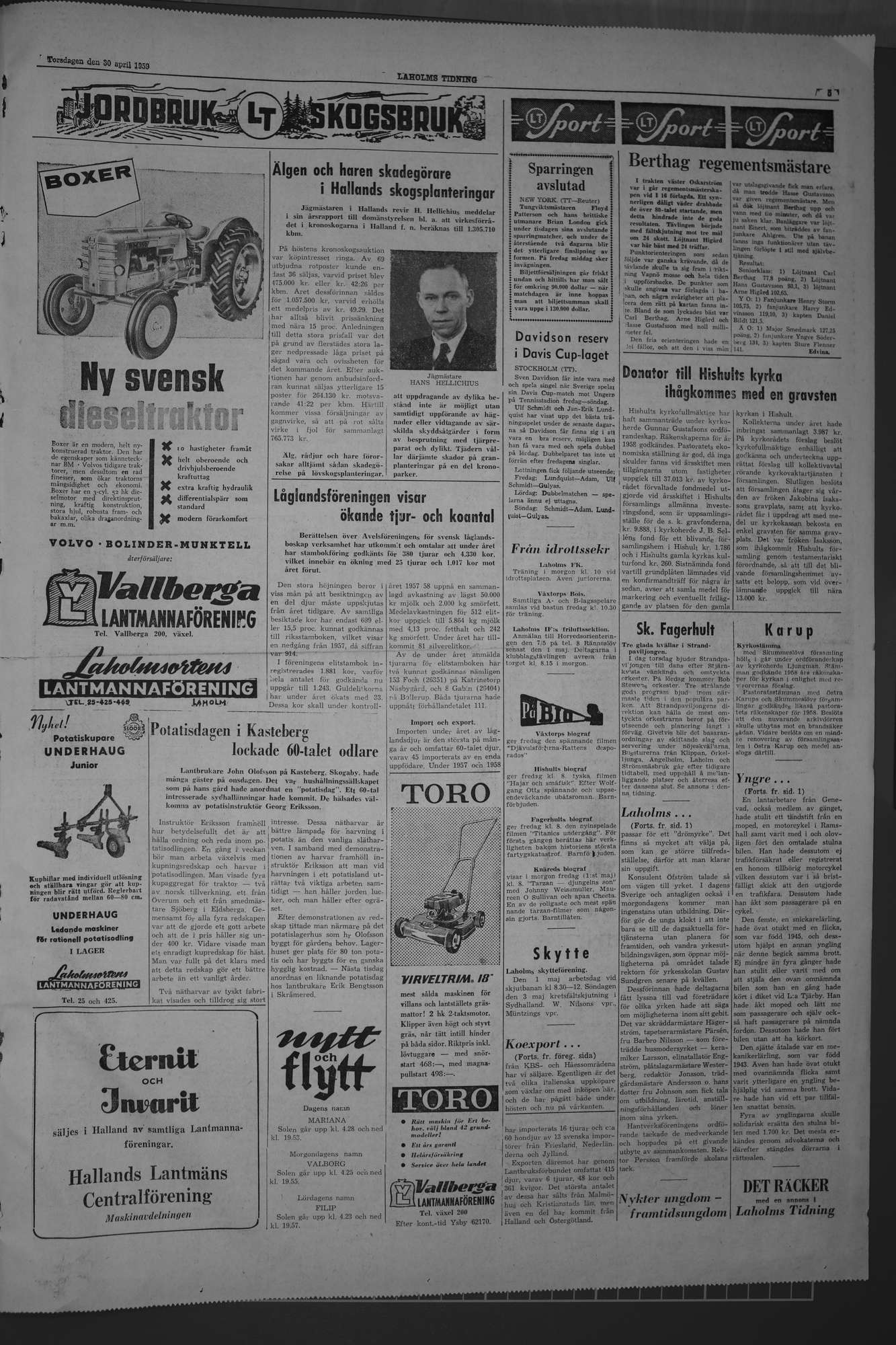 Laholms Tidning Torsdag 30 april 1959, sida 5