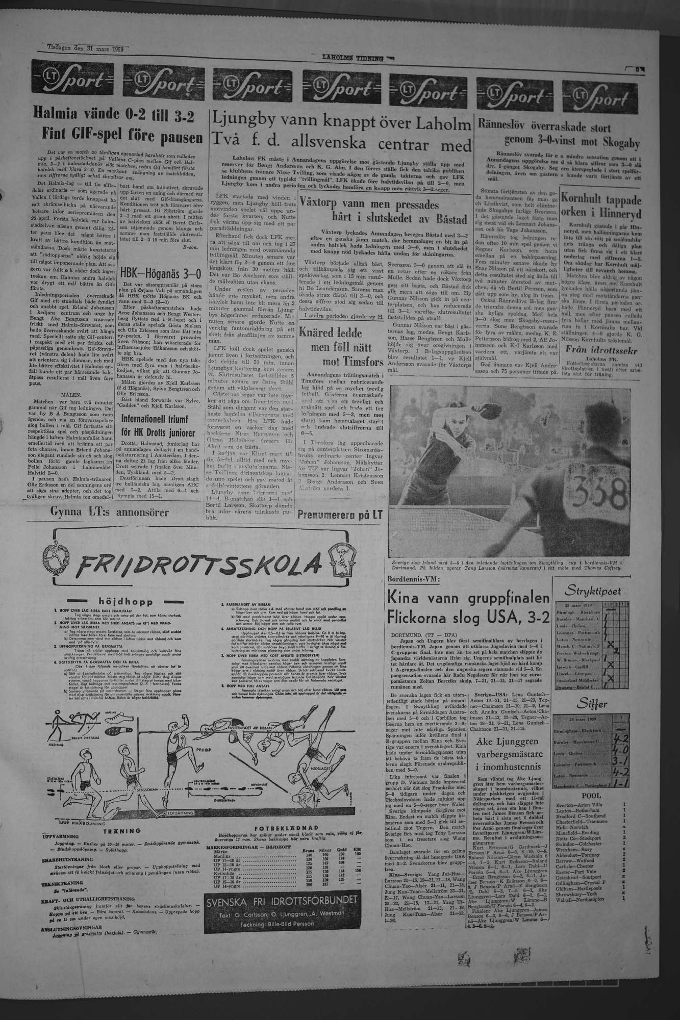 Laholms Tidning Tisdag 31 mars 1959, sida 5