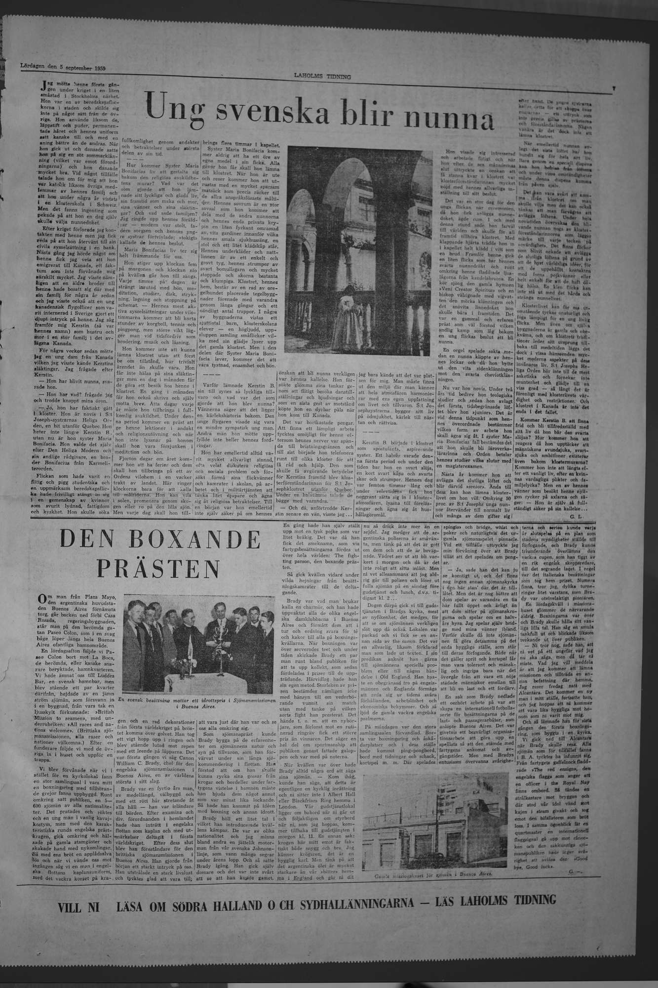 Laholms Tidning Lördag 5 september 1959, sida 7