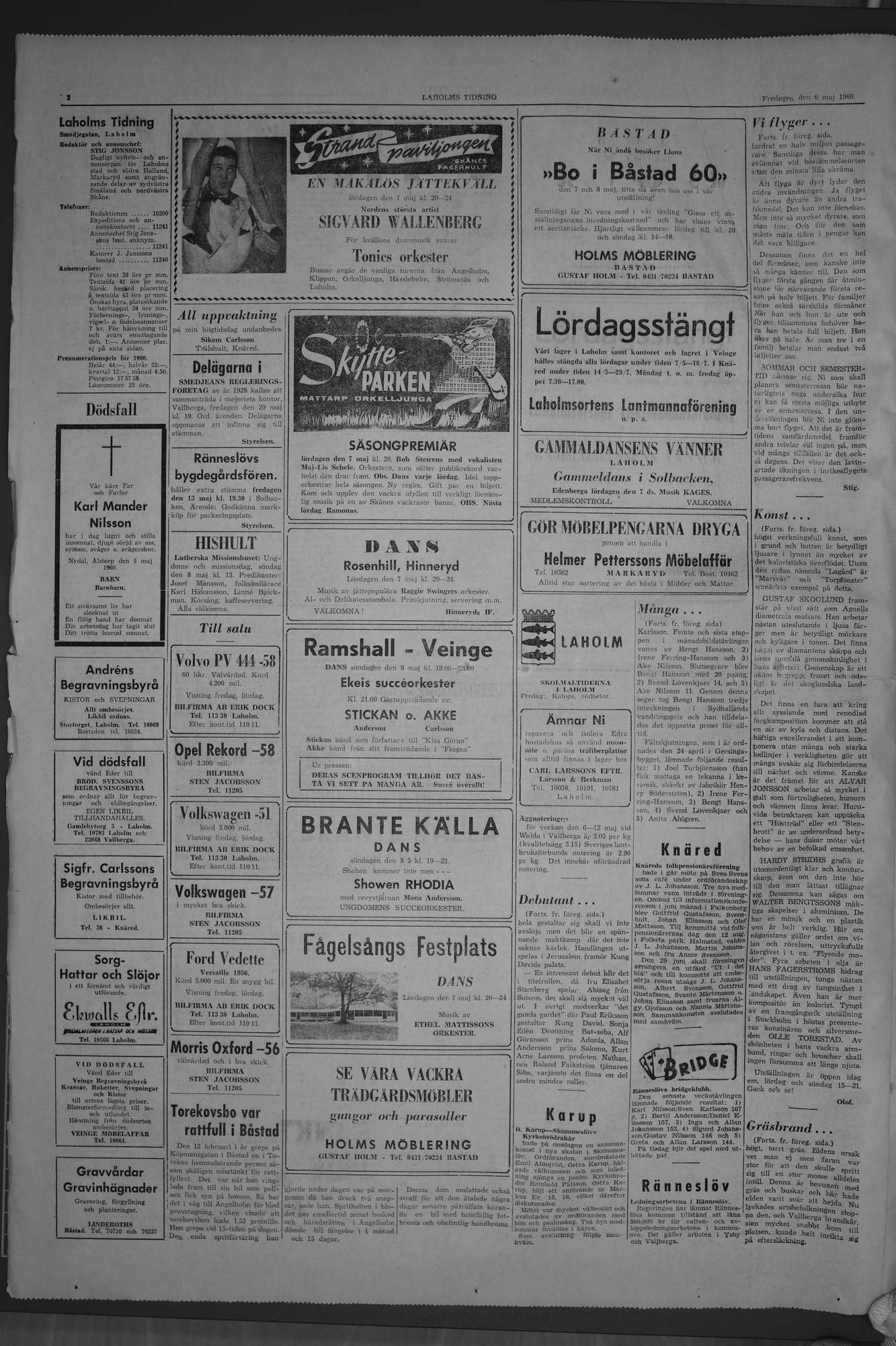 Laholms Tidning Fredag 6 maj 1960, sida 2
