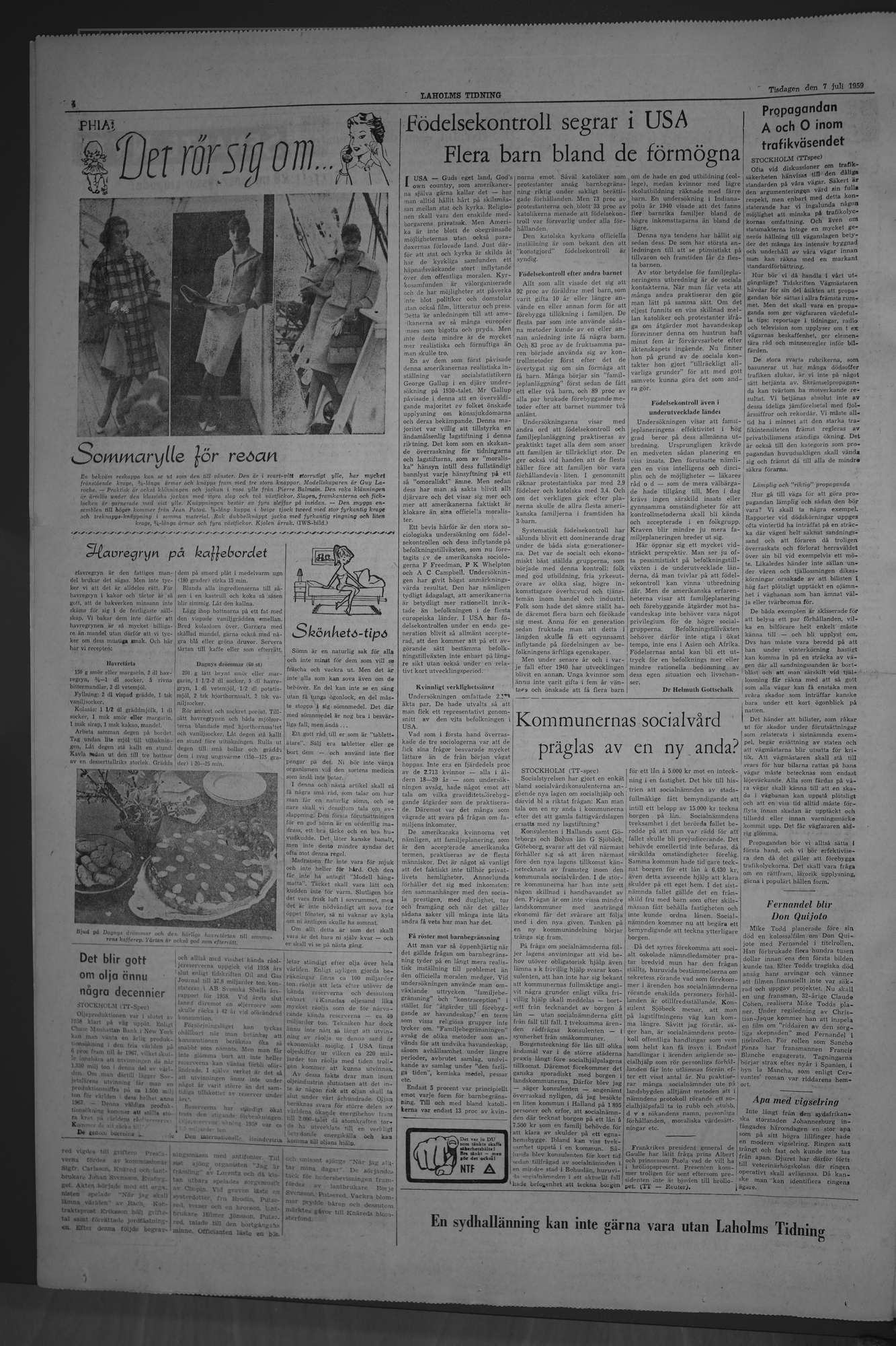 Laholms Tidning Tisdag 7 juli 1959, sida 4