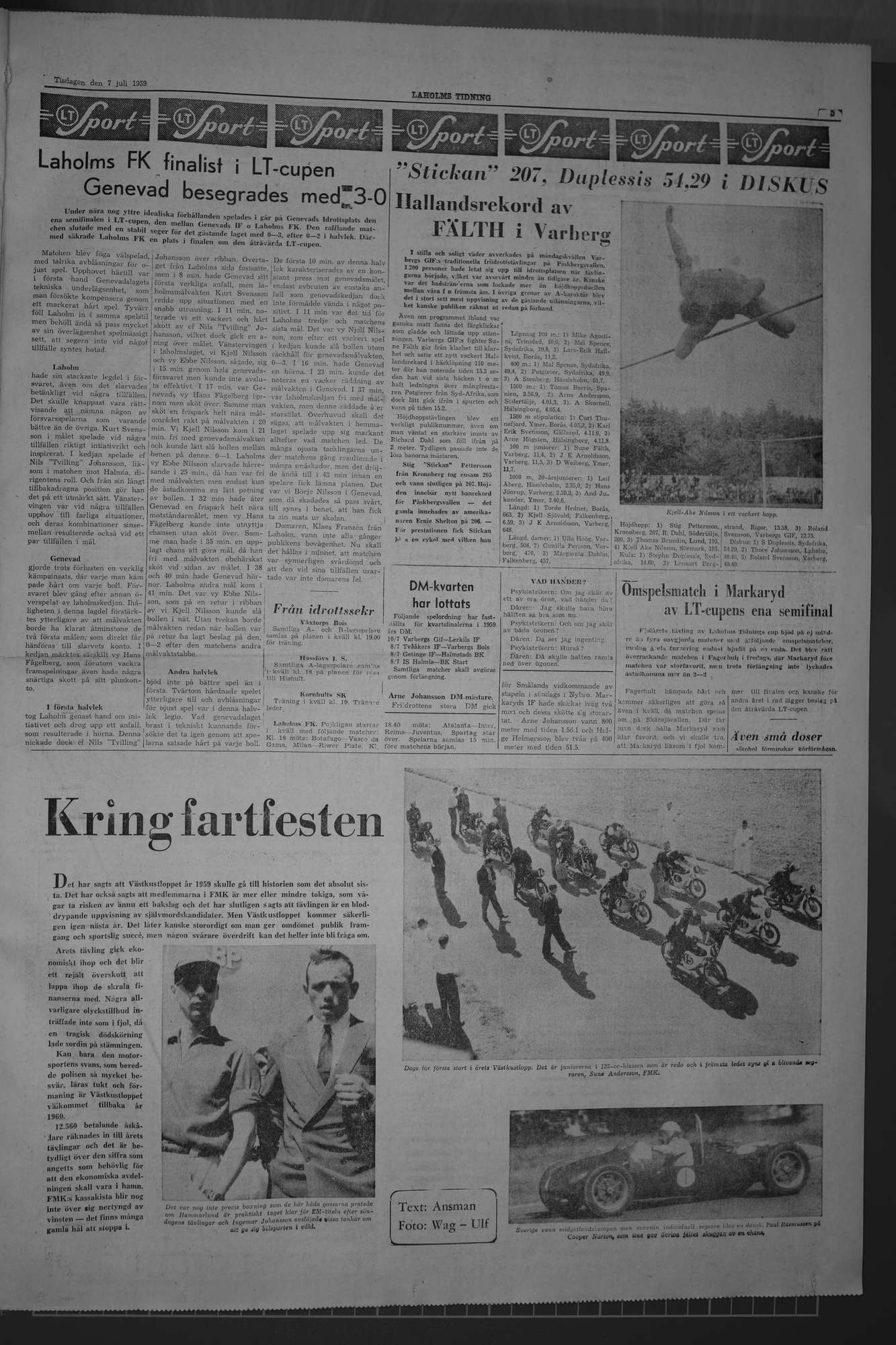 Laholms Tidning Tisdag 7 juli 1959, sida 5