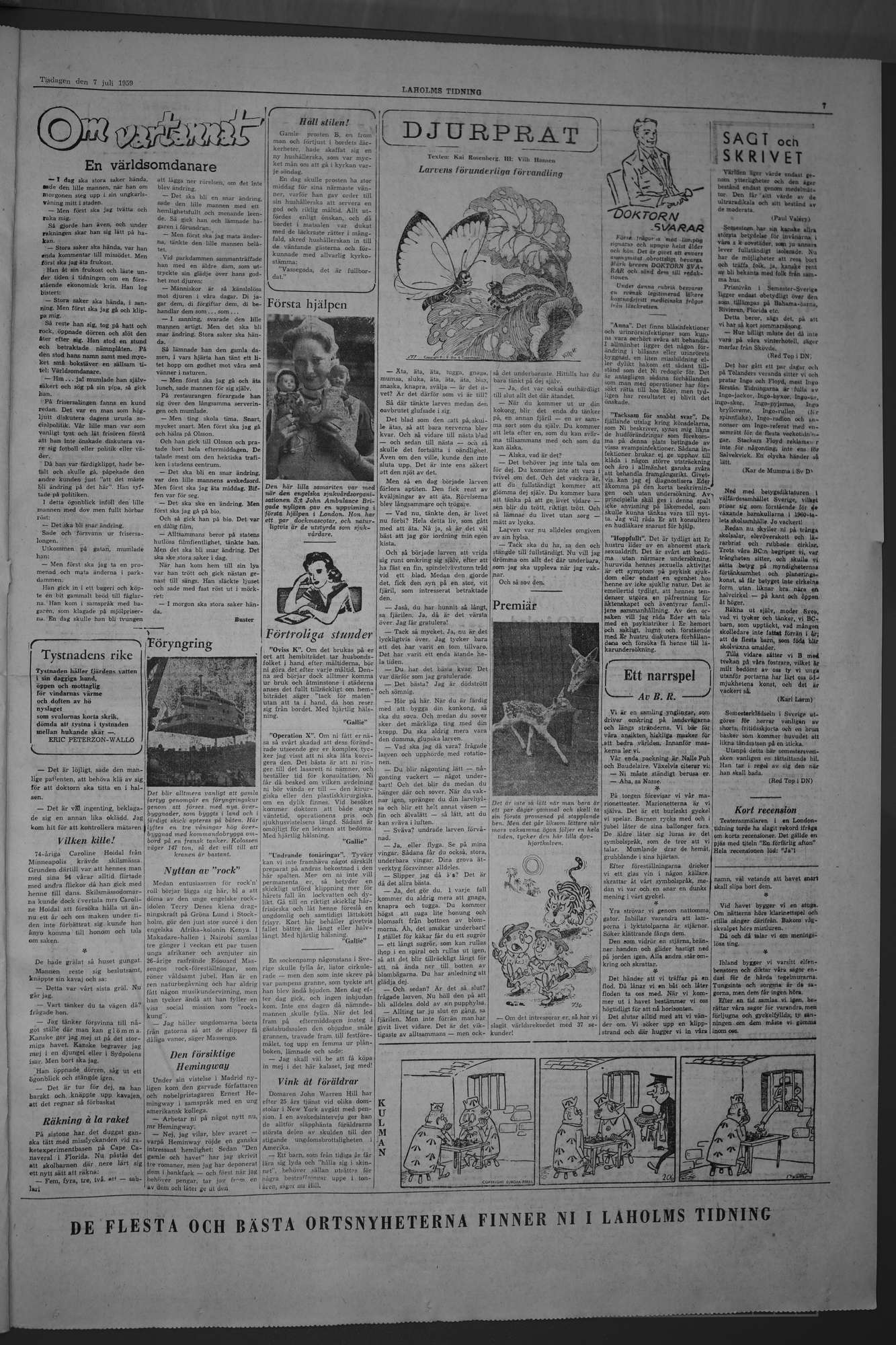 Laholms Tidning Tisdag 7 juli 1959, sida 7