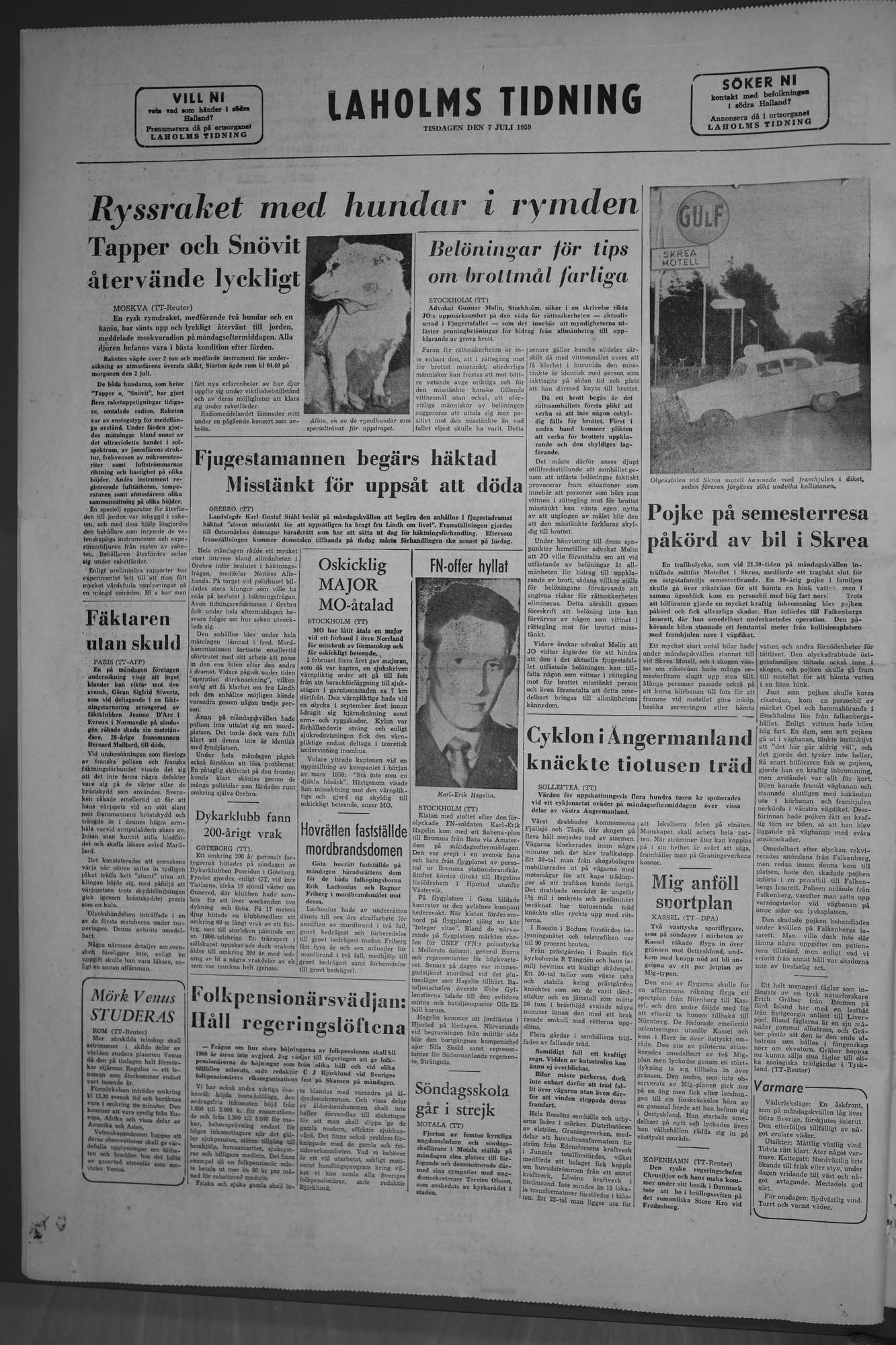 Laholms Tidning Tisdag 7 juli 1959, sida 8