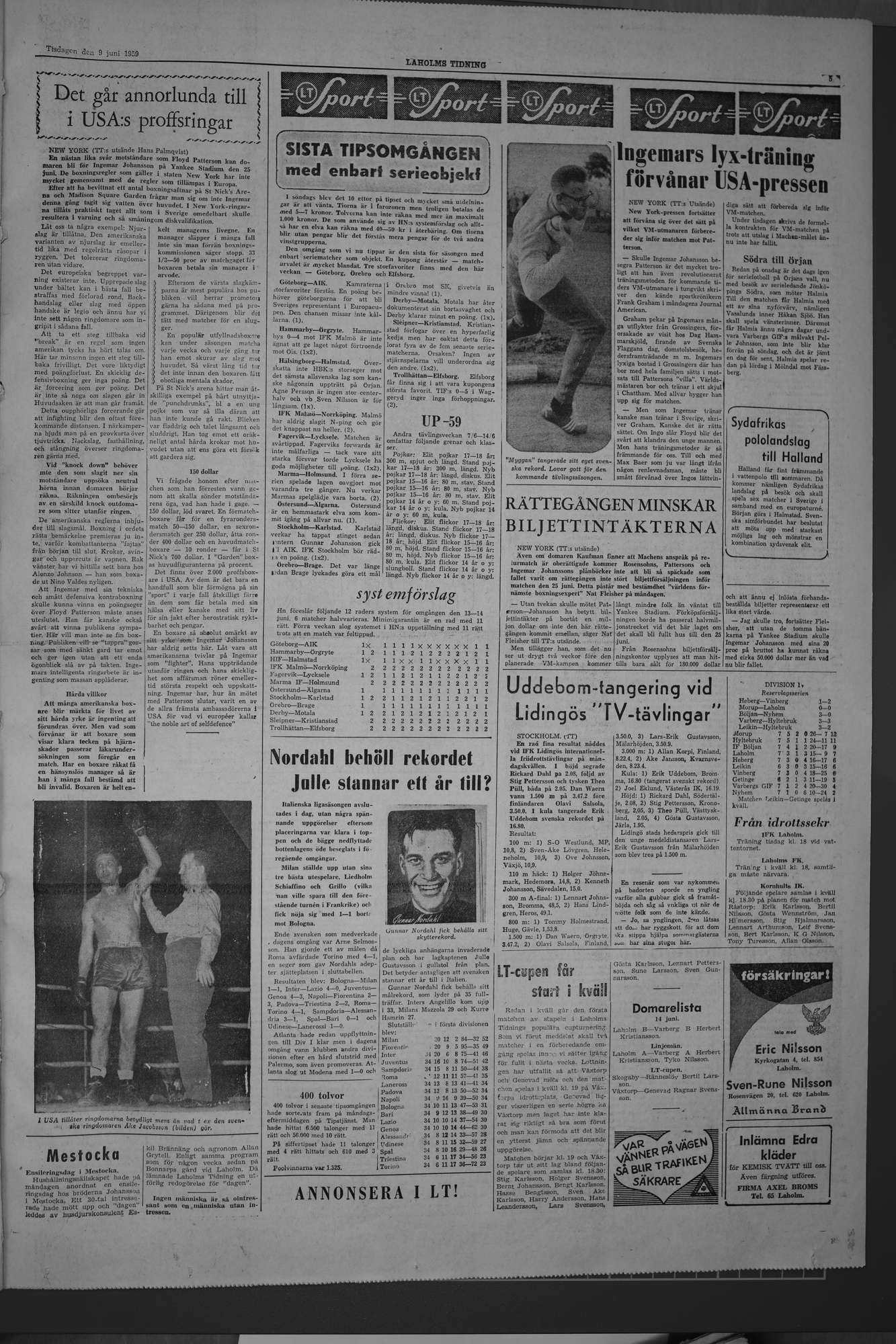 Laholms Tidning Tisdag 9 juni 1959, sida 5