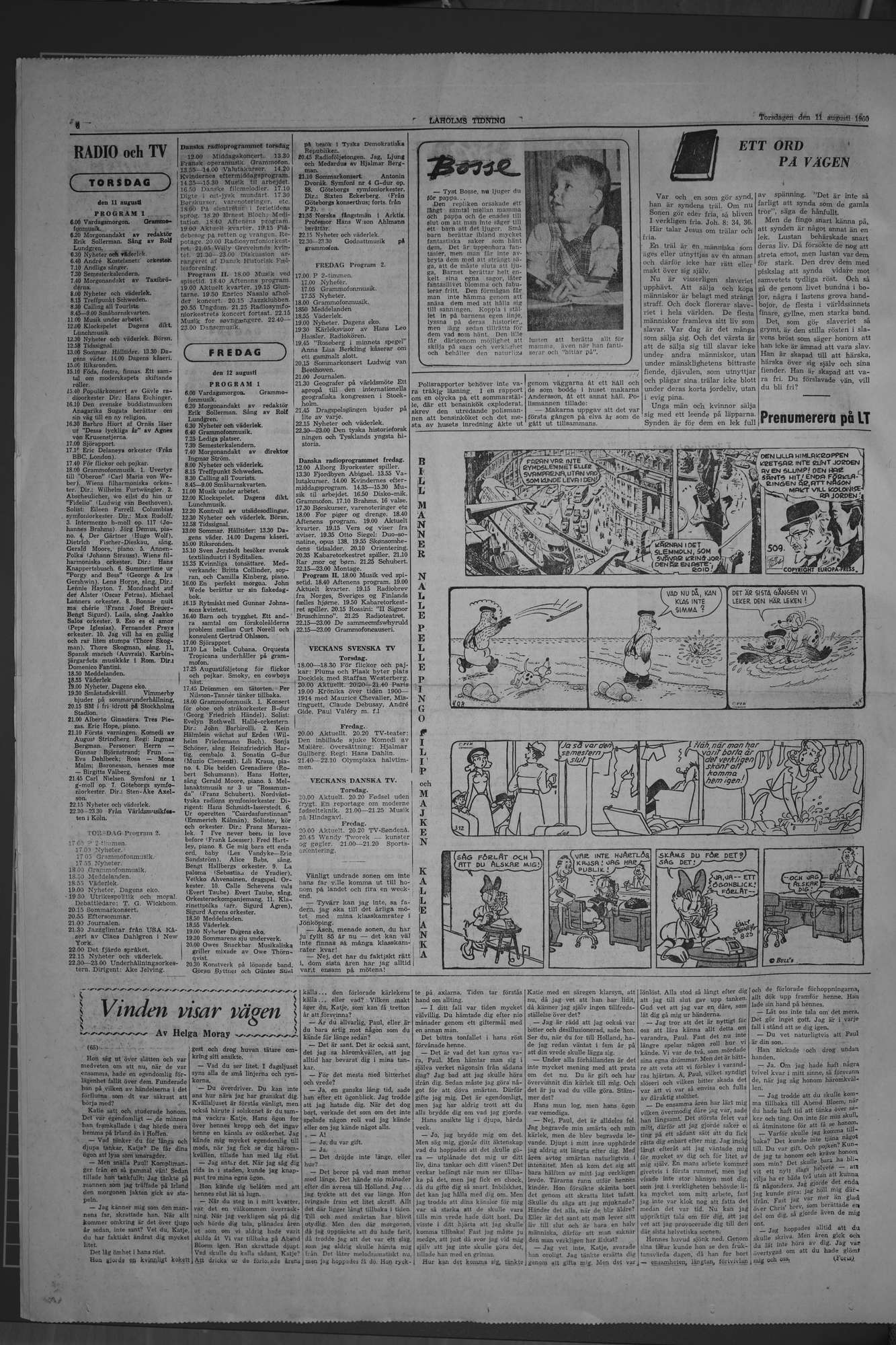 Laholms Tidning Torsdag 11 augusti 1960, sida 6