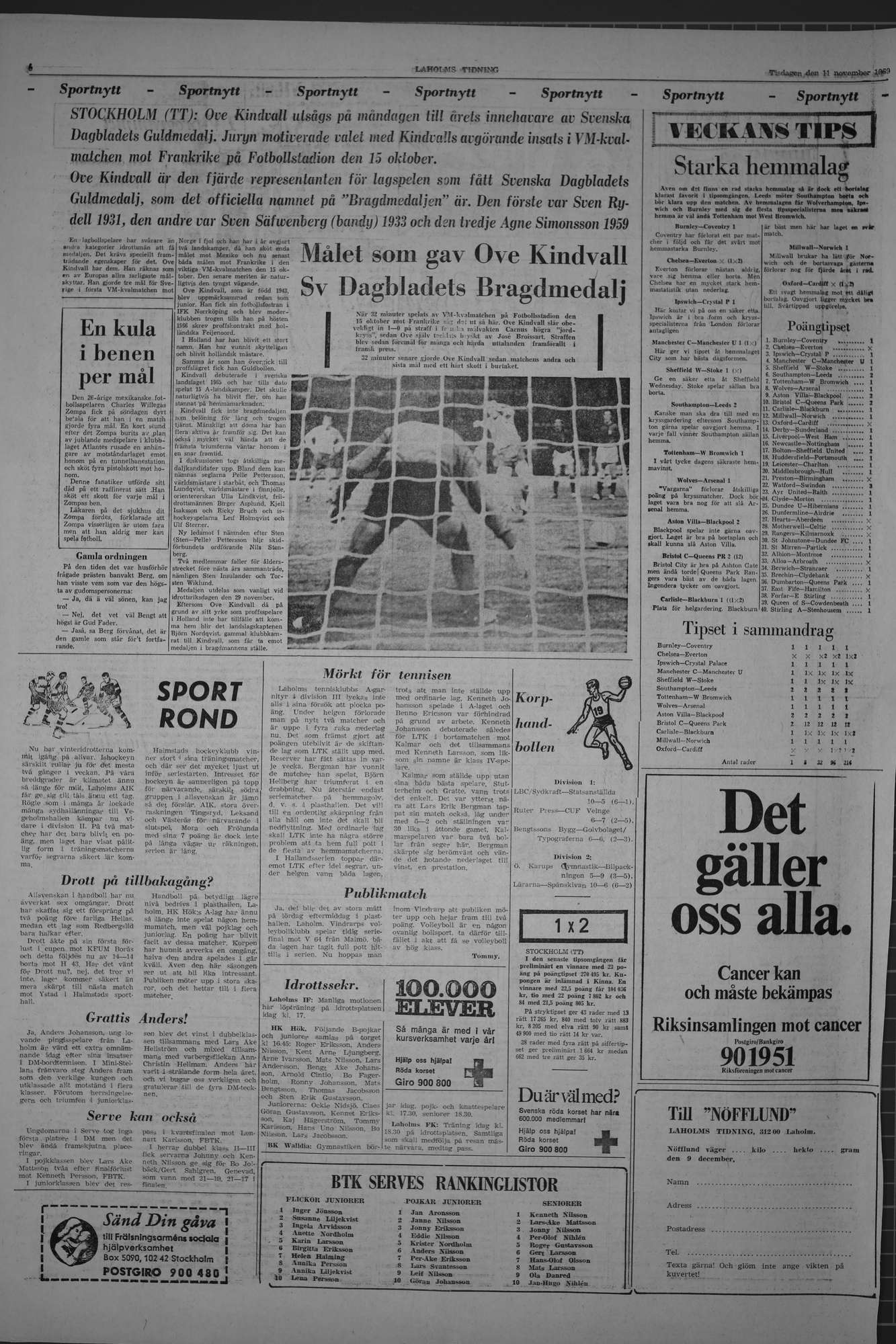 Laholms Tidning Tisdag 11 november 1969, sida 6