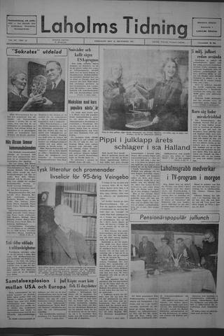 Förstasidan, Fredag 22 december 1967
