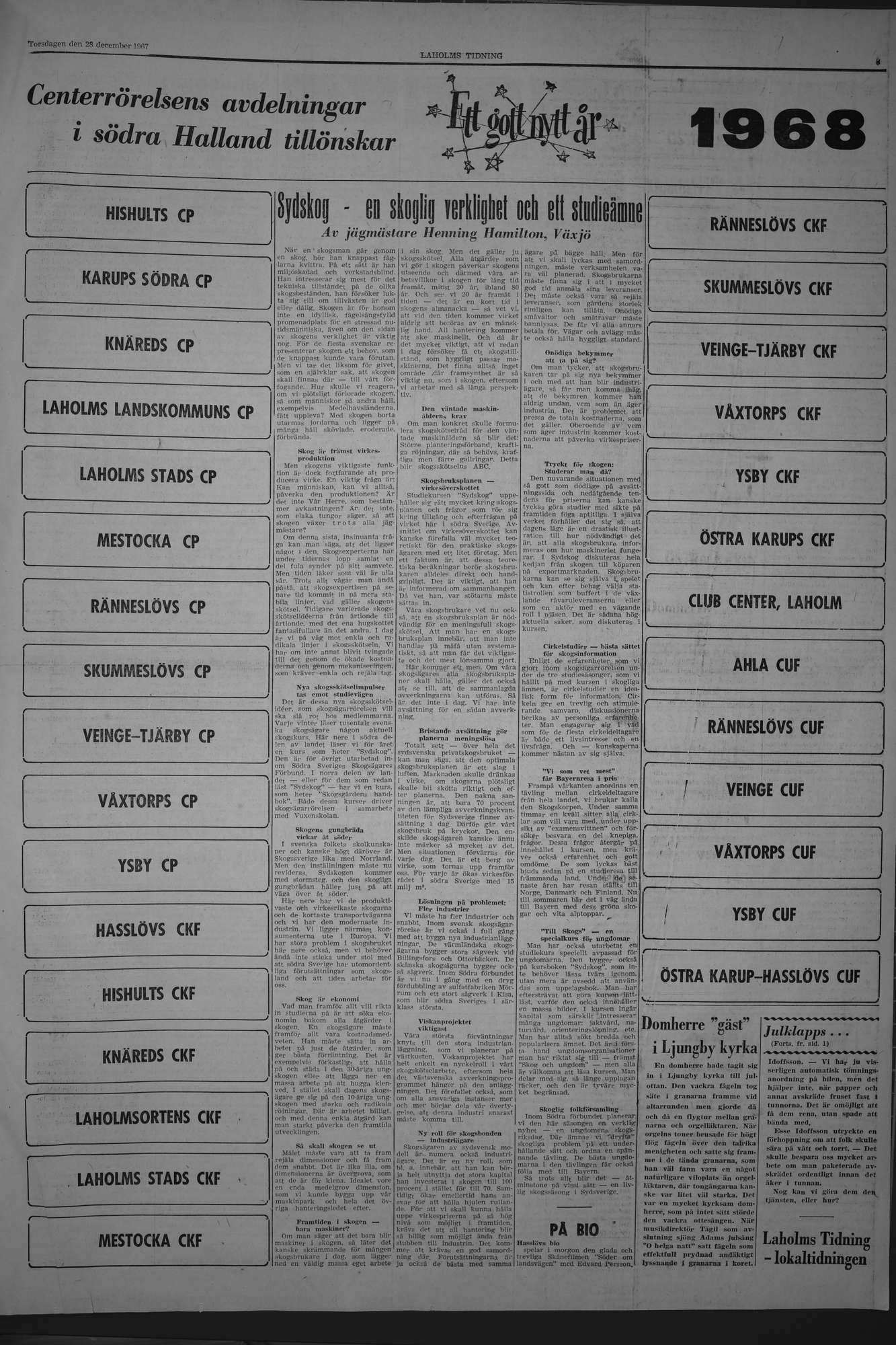 Laholms Tidning Torsdag 28 december 1967, sida 5