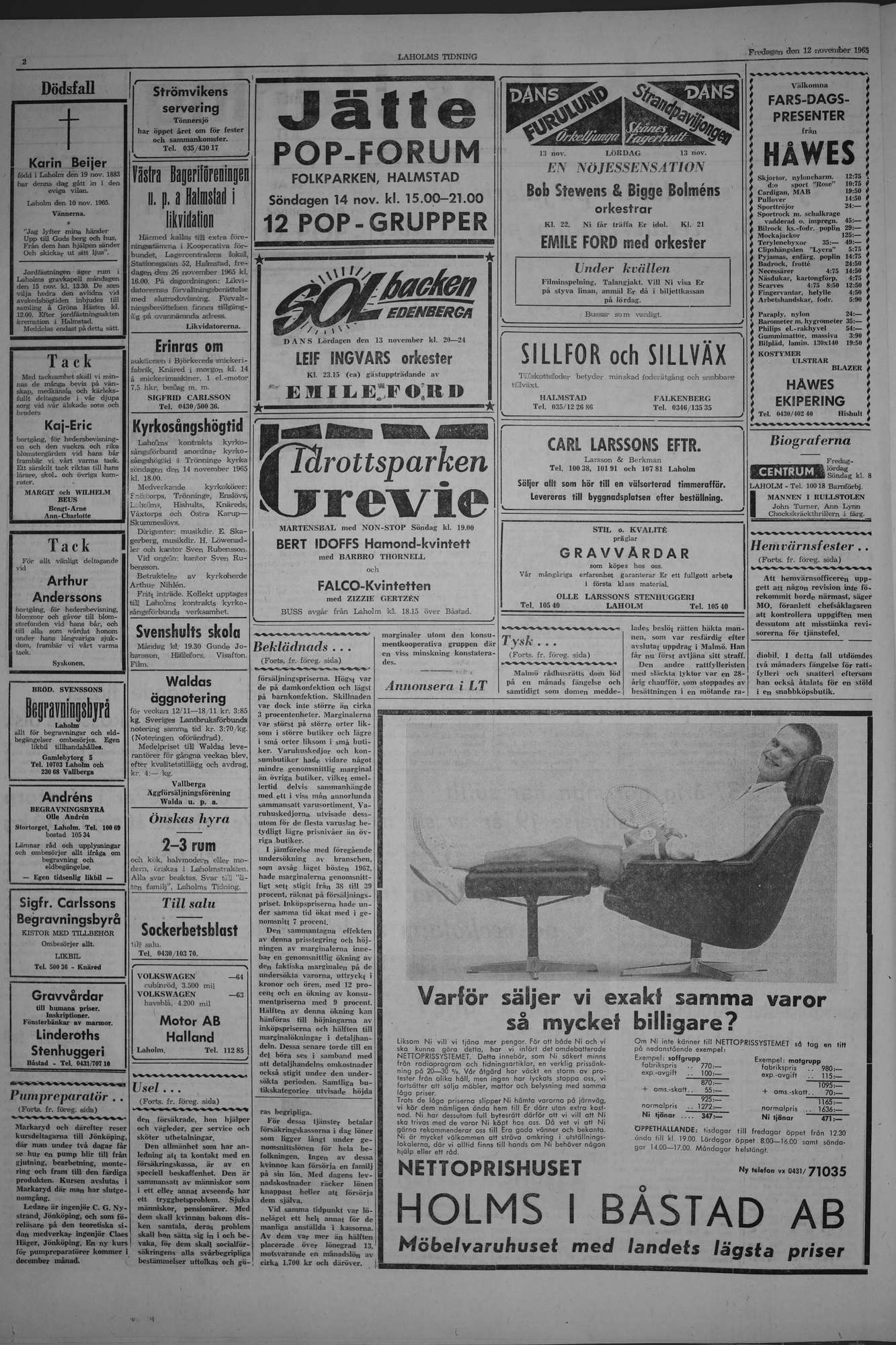 Laholms Tidning Fredag 12 november 1965, sida 2