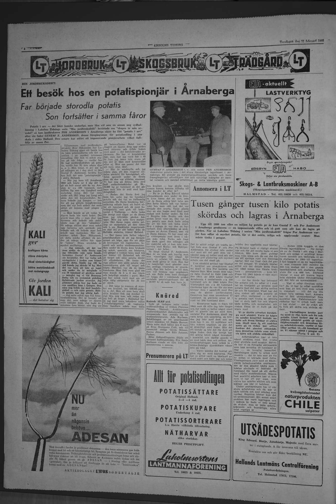 Laholms Tidning Torsdag 11 februari 1960, sida 4