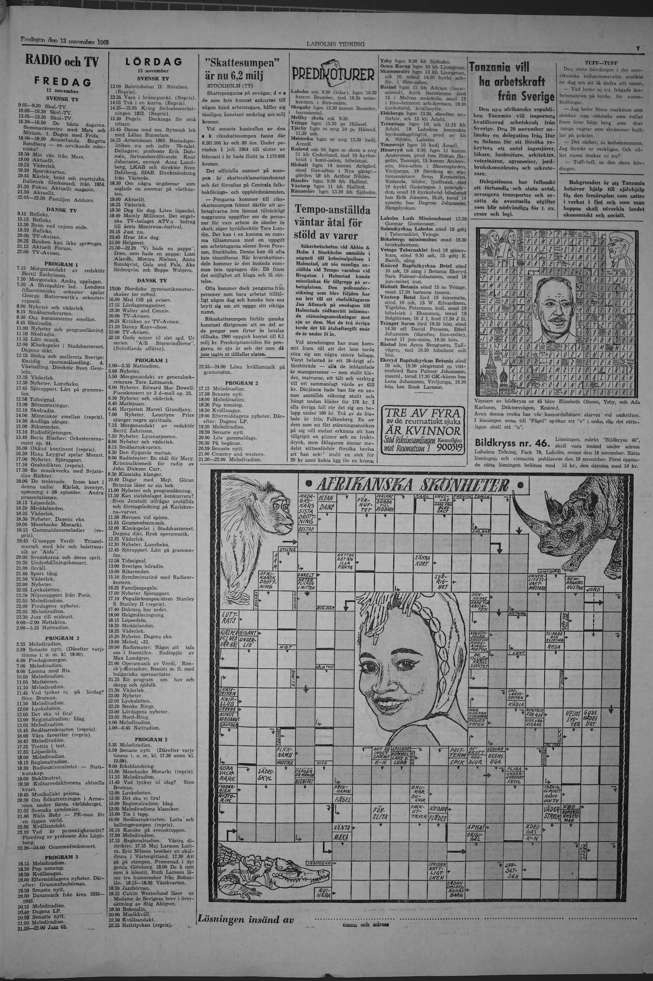 Laholms Tidning Fredag 12 november 1965, sida 7