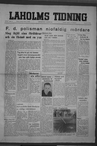 Förstasidan, Lördag 23 augusti 1952