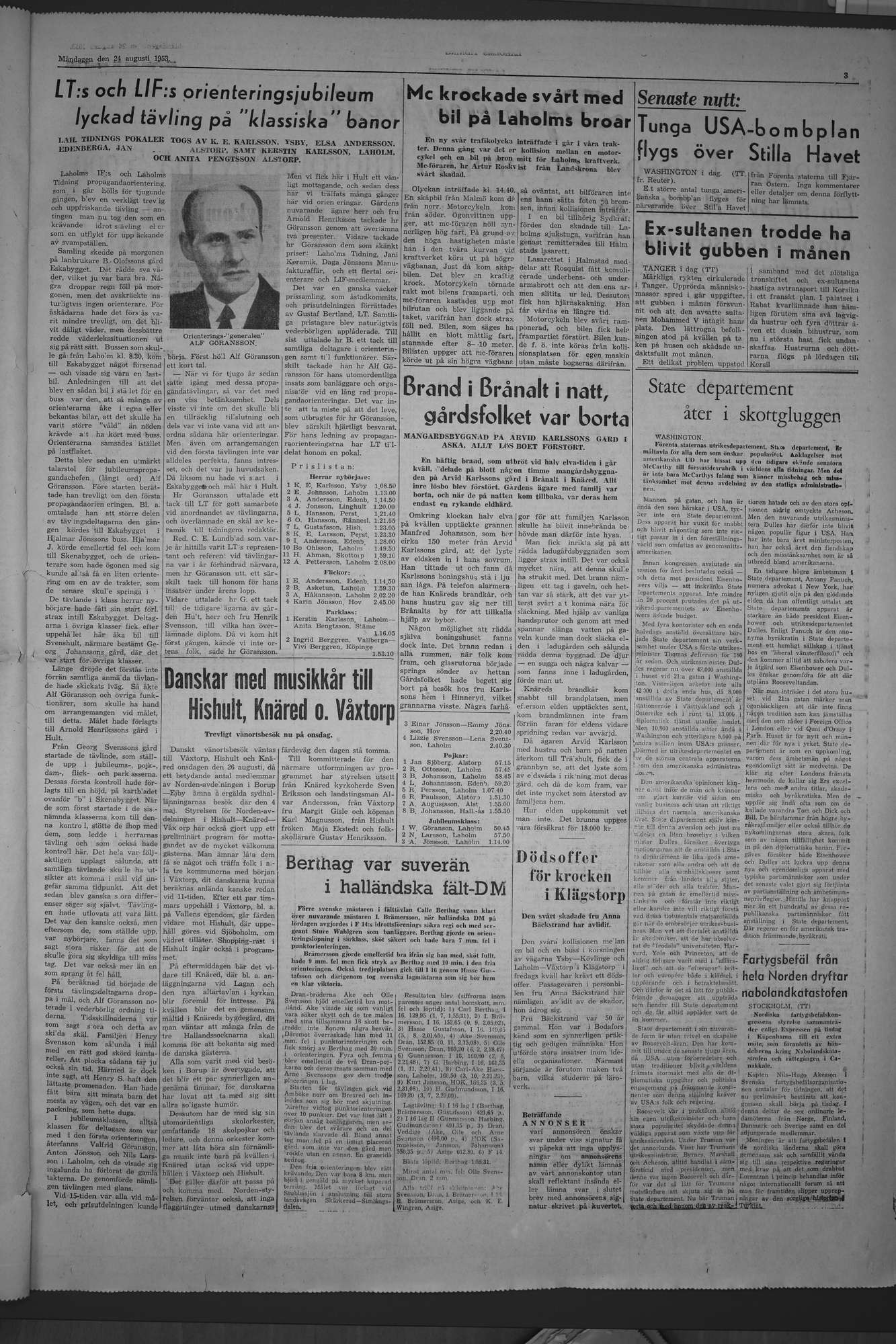 Laholms Tidning Måndag 24 augusti 1953, sida 3