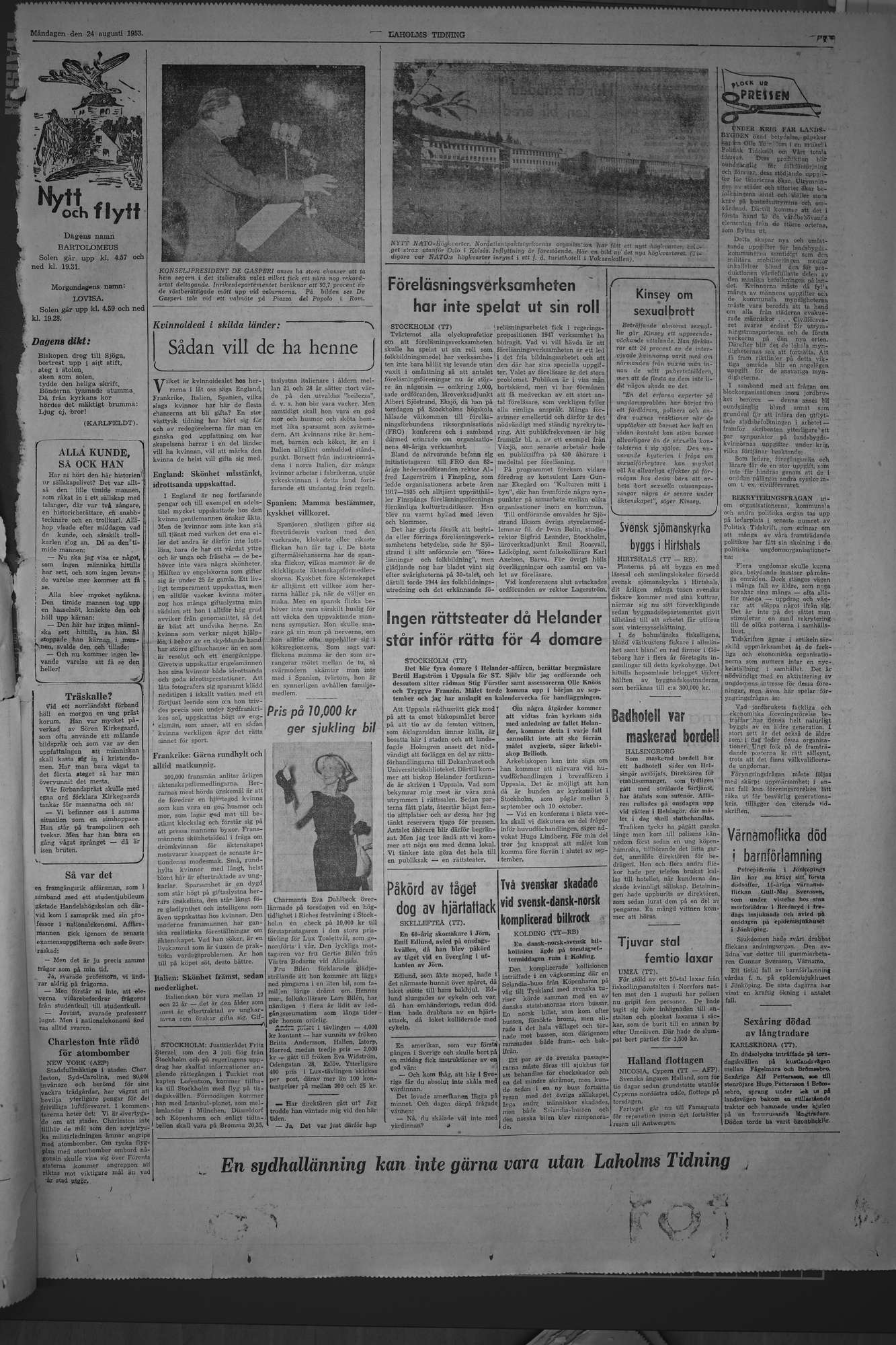 Laholms Tidning Måndag 24 augusti 1953, sida 7