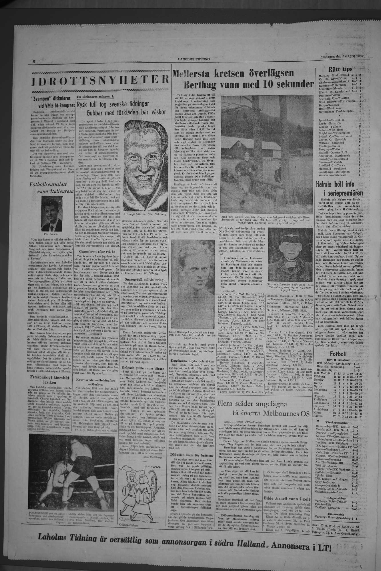 Laholms Tidning Tisdag 12 april 1955, sida 4