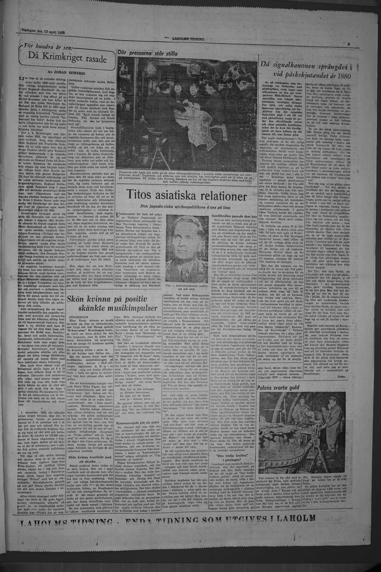 Laholms Tidning Tisdag 12 april 1955, sida 5