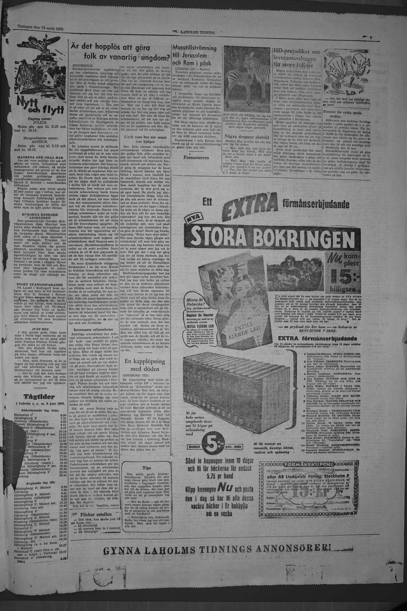 Laholms Tidning Tisdag 12 april 1955, sida 7