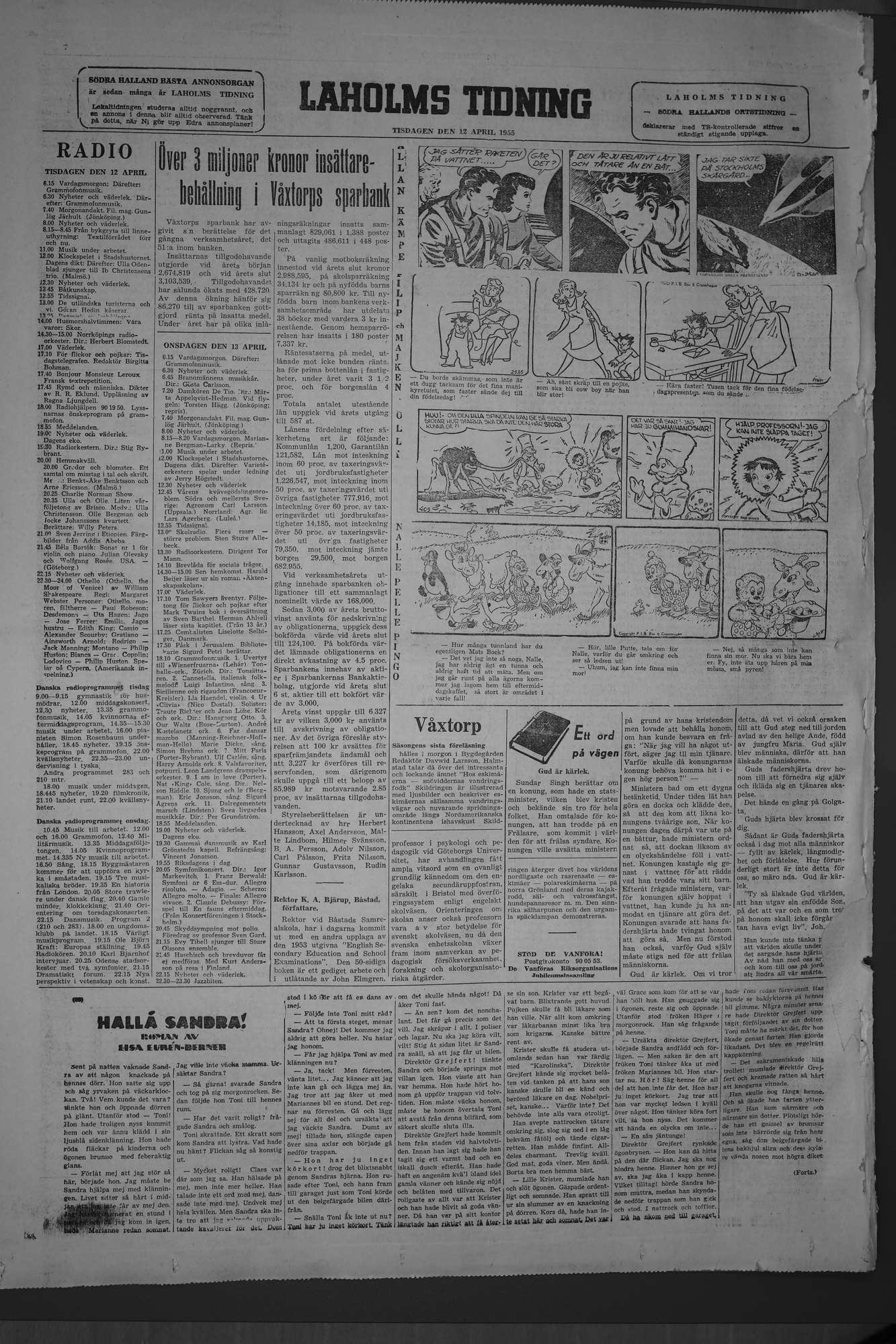 Laholms Tidning Tisdag 12 april 1955, sida 8