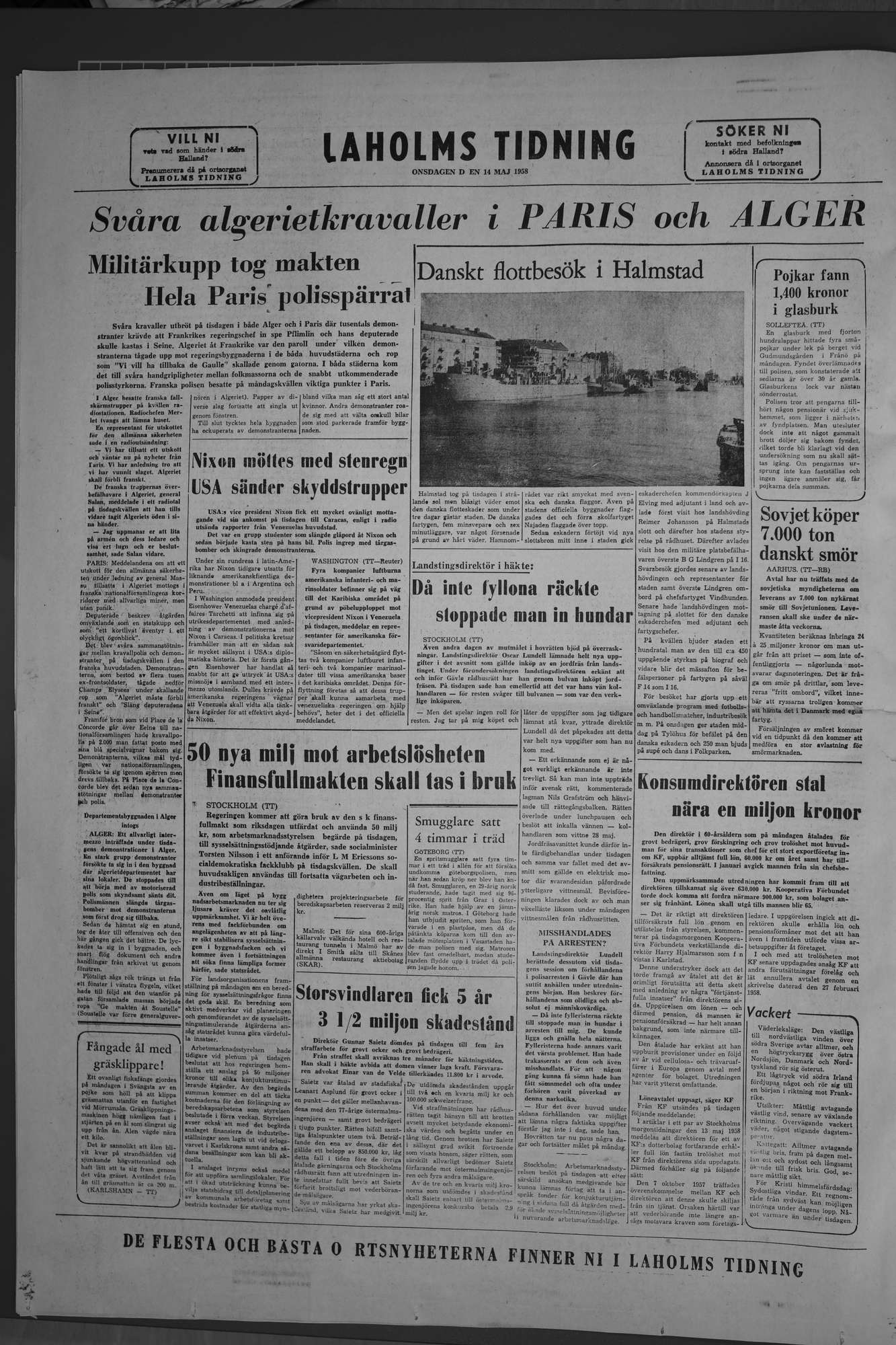 Laholms Tidning Onsdag 14 maj 1958, sida 8