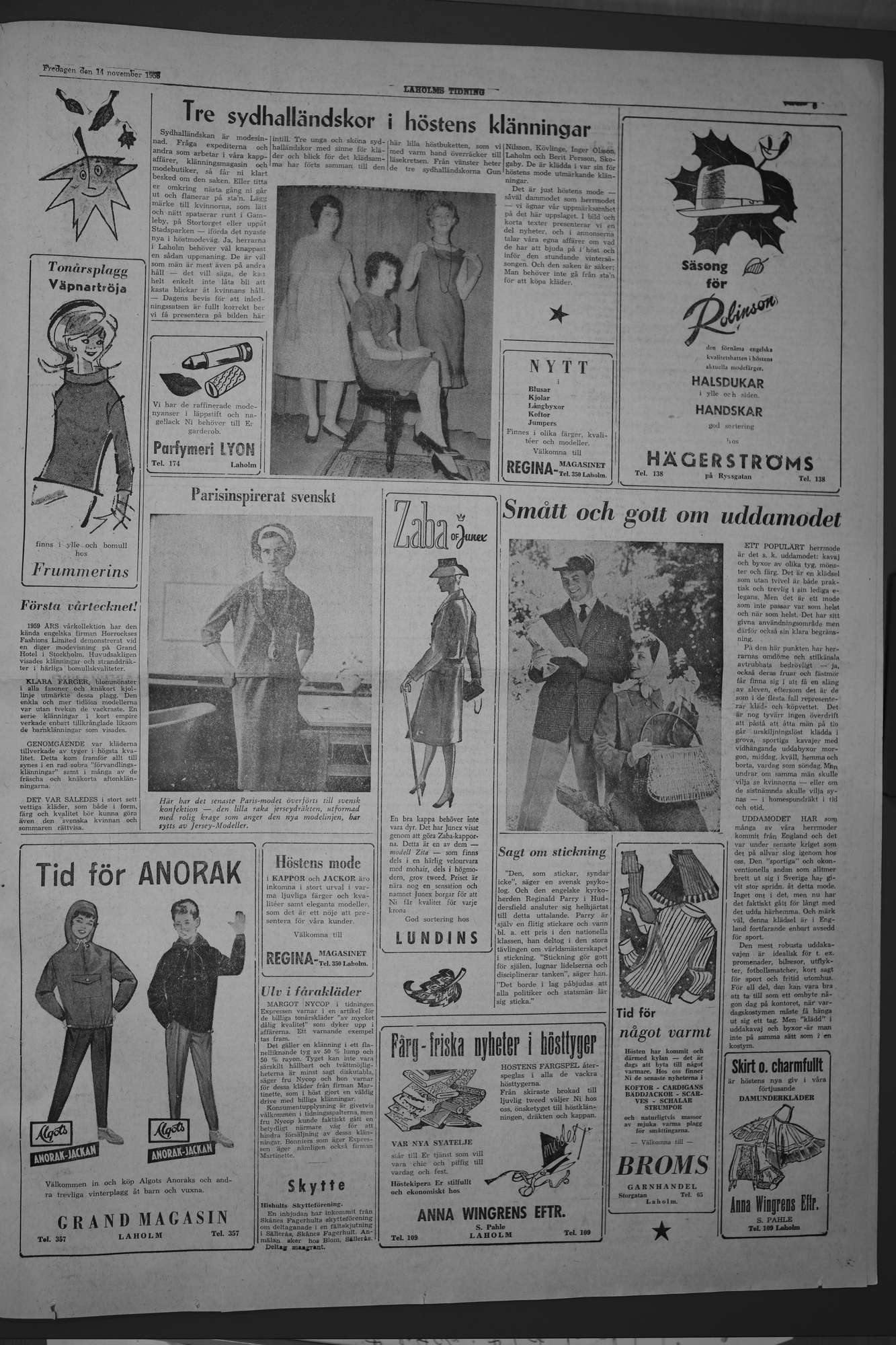 Laholms Tidning Fredag 14 november 1958, sida 5