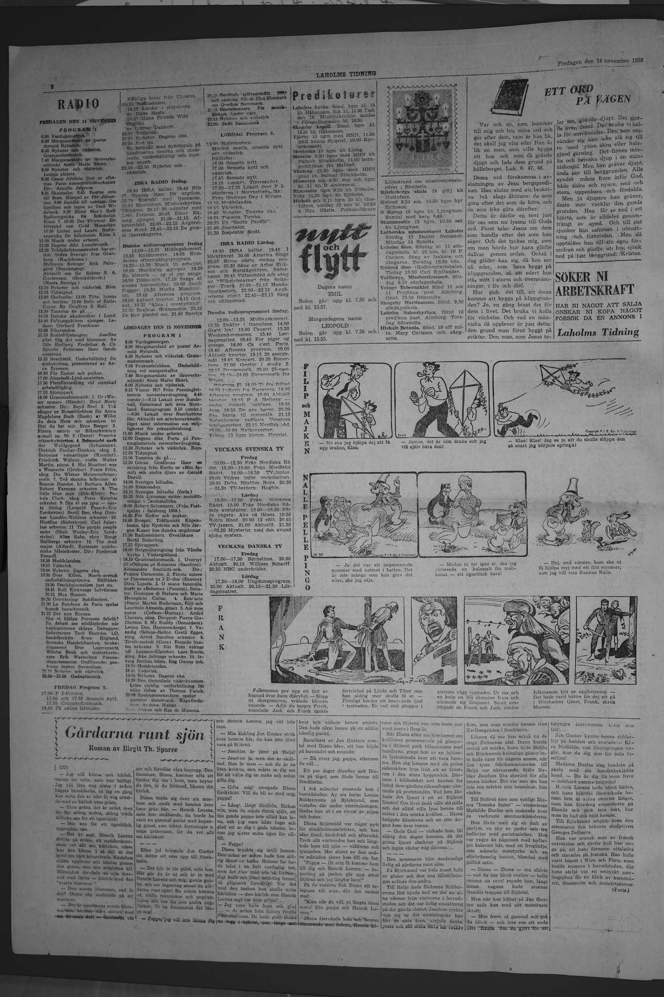 Laholms Tidning Fredag 14 november 1958, sida 6