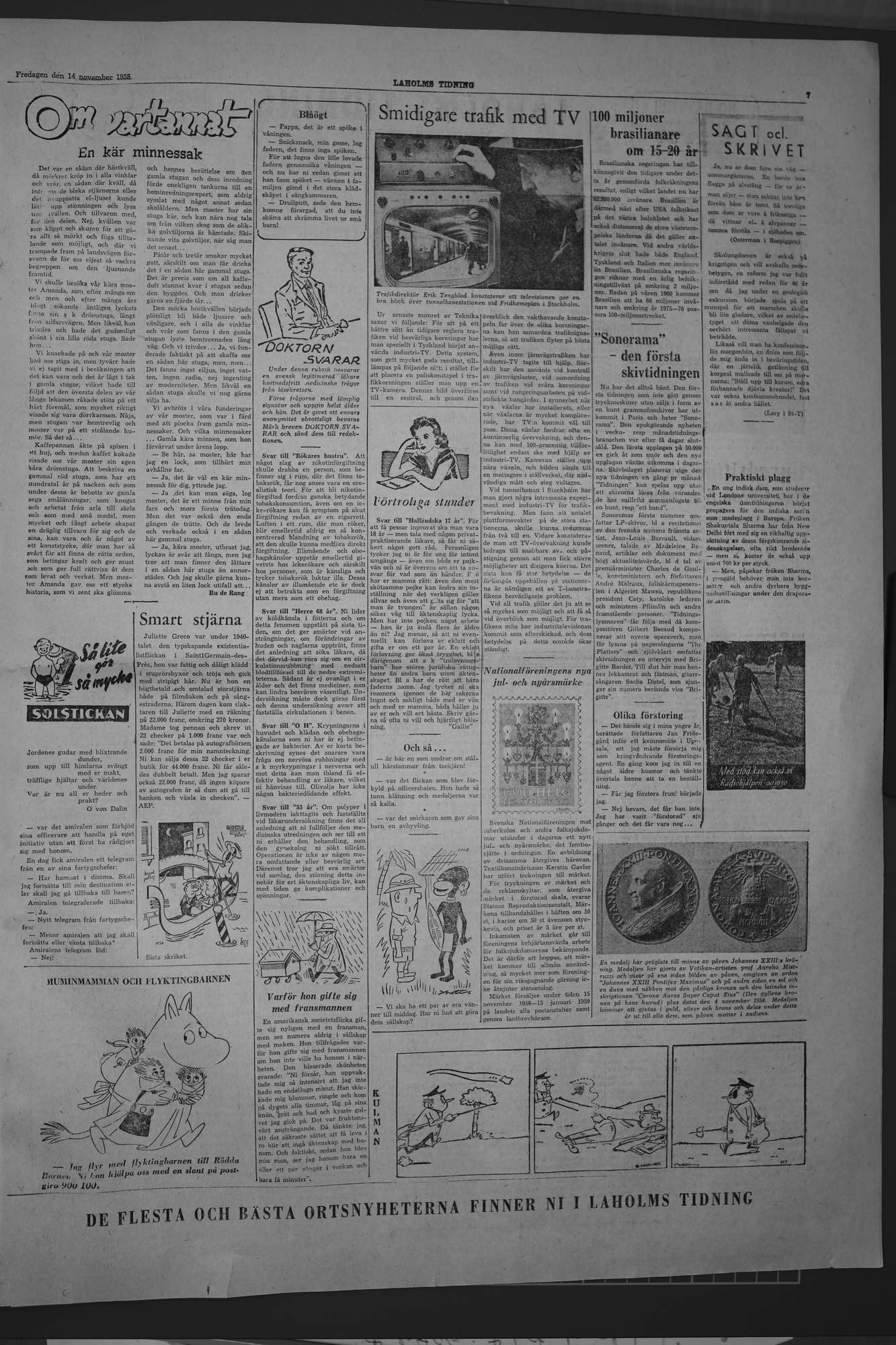 Laholms Tidning Fredag 14 november 1958, sida 7