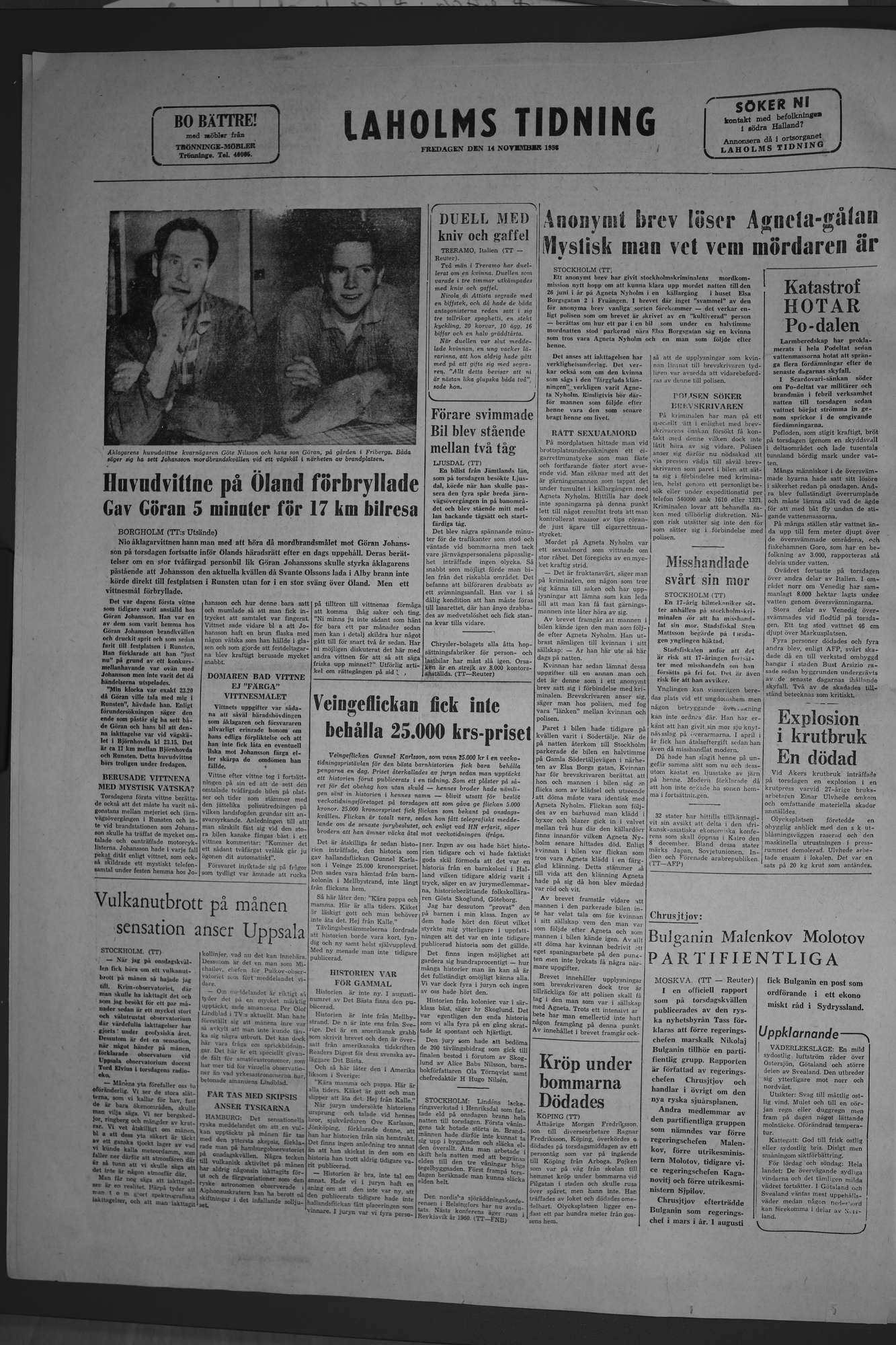 Laholms Tidning Fredag 14 november 1958, sida 8