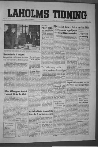 Förstasidan, Onsdag 14 september 1955