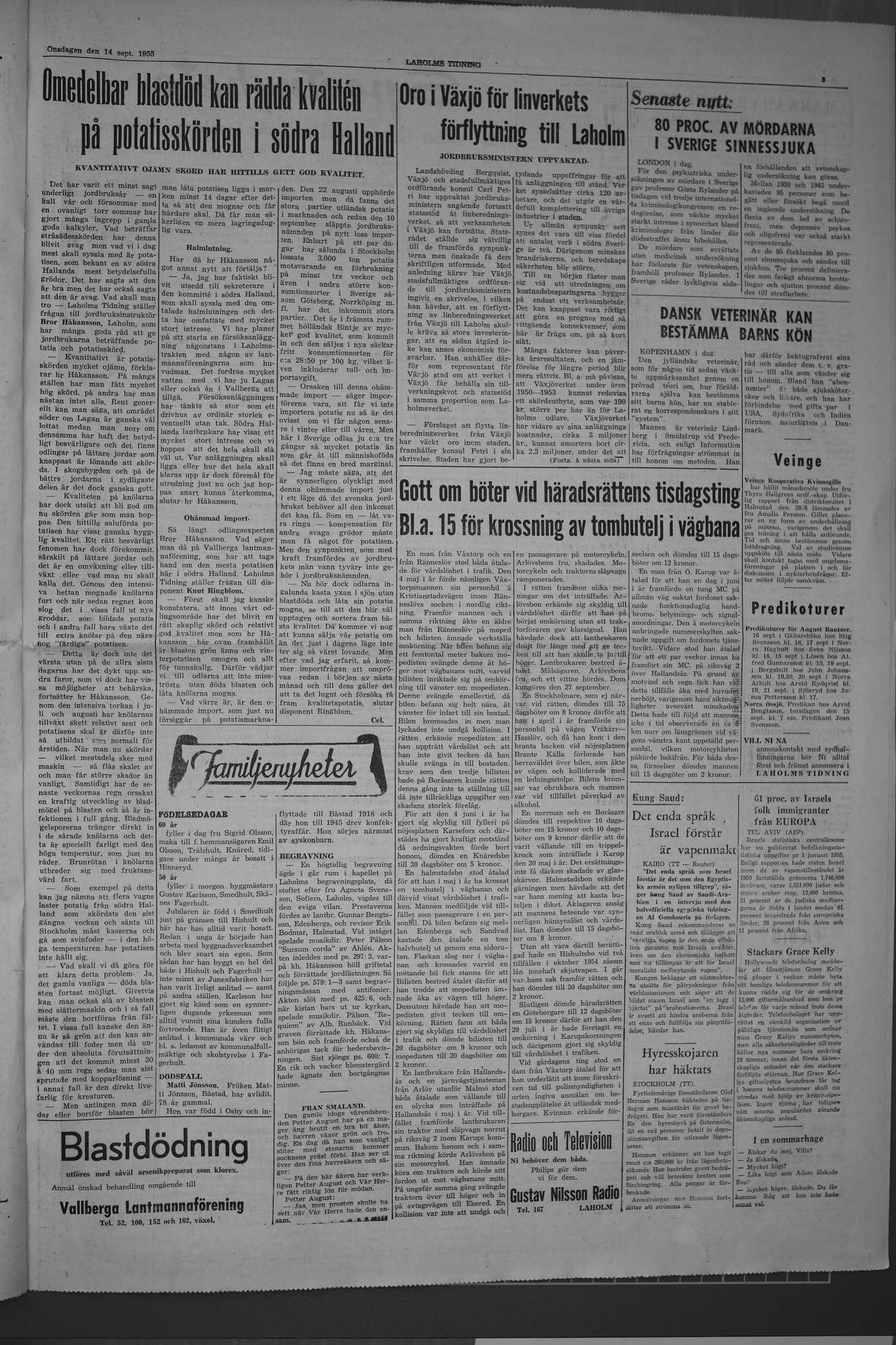 Laholms Tidning Onsdag 14 september 1955, sida 3