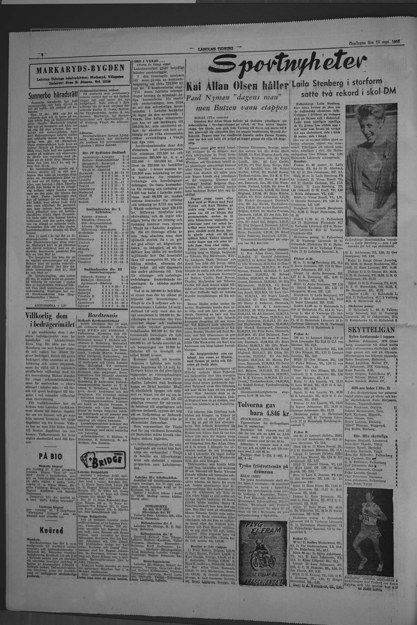 Laholms Tidning Onsdag 14 september 1955, sida 4
