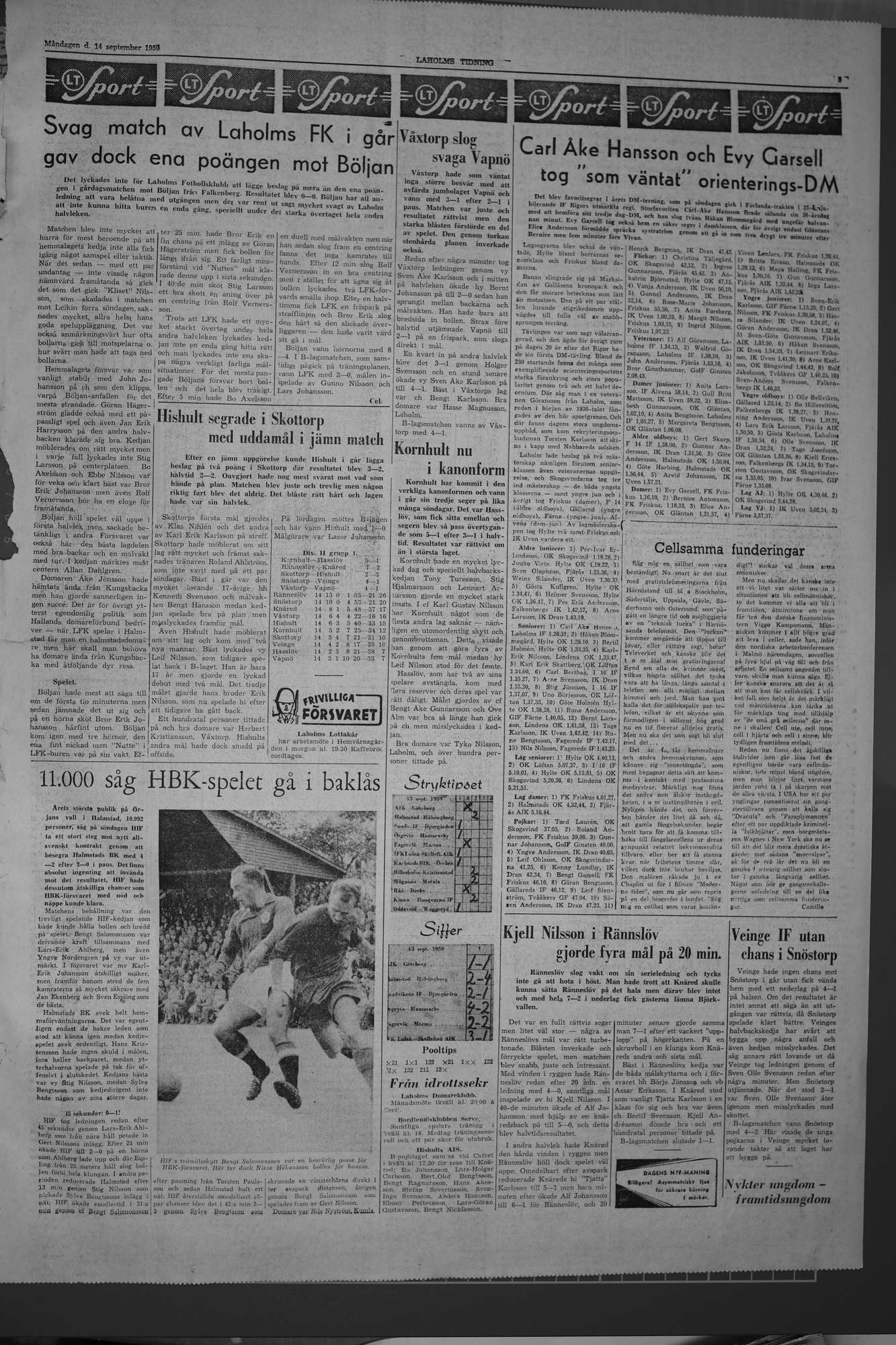 Laholms Tidning Måndag 14 september 1959, sida 5