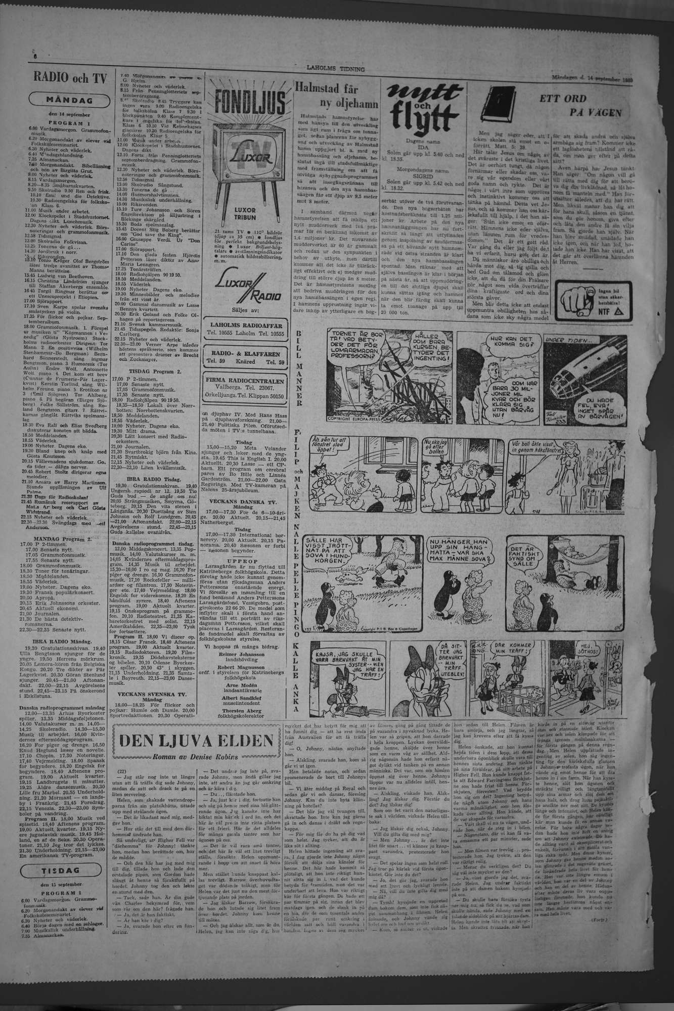 Laholms Tidning Måndag 14 september 1959, sida 6