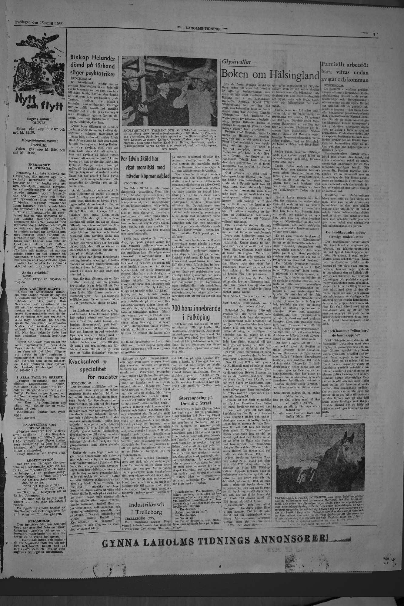 Laholms Tidning Fredag 15 april 1955, sida 7