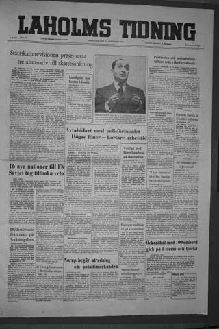 Förstasidan, Fredag 16 december 1955