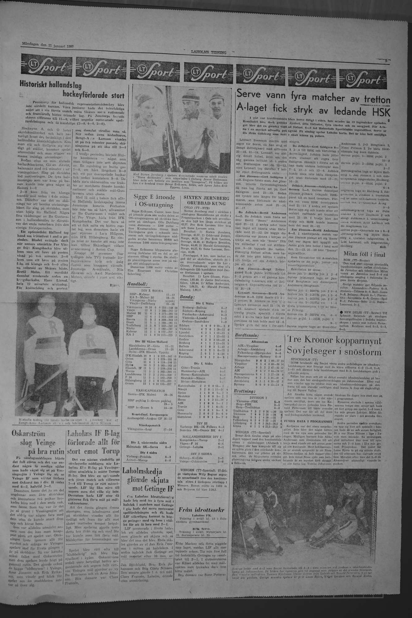 Laholms Tidning Måndag 11 januari 1960, sida 5