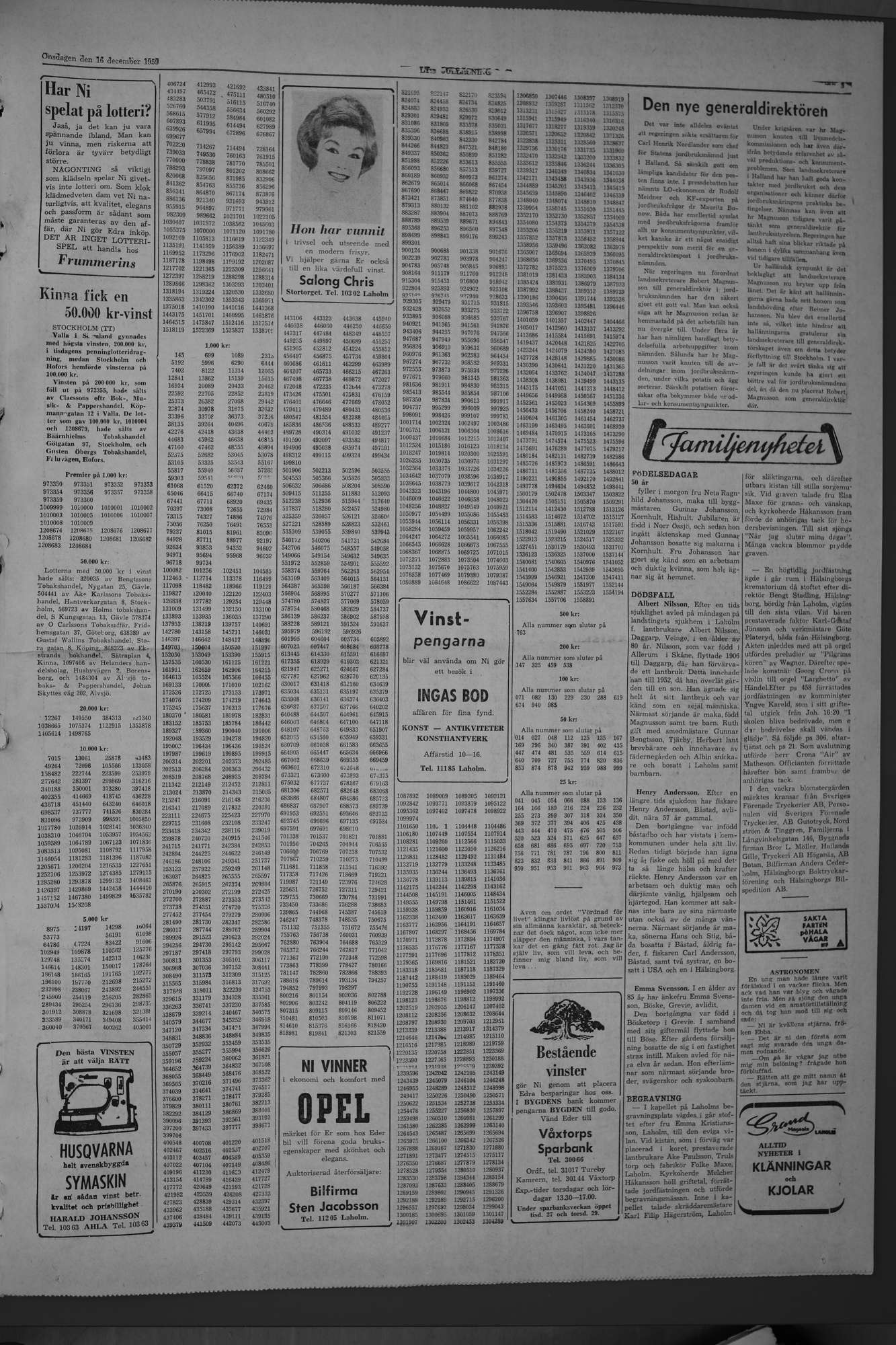Laholms Tidning Onsdag 16 december 1959, sida 5