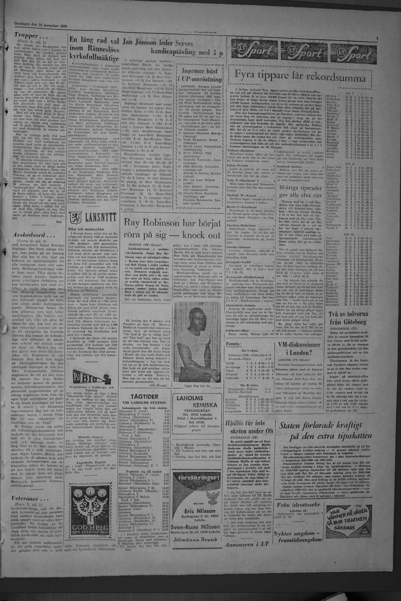 Laholms Tidning Onsdag 16 december 1959, sida 7