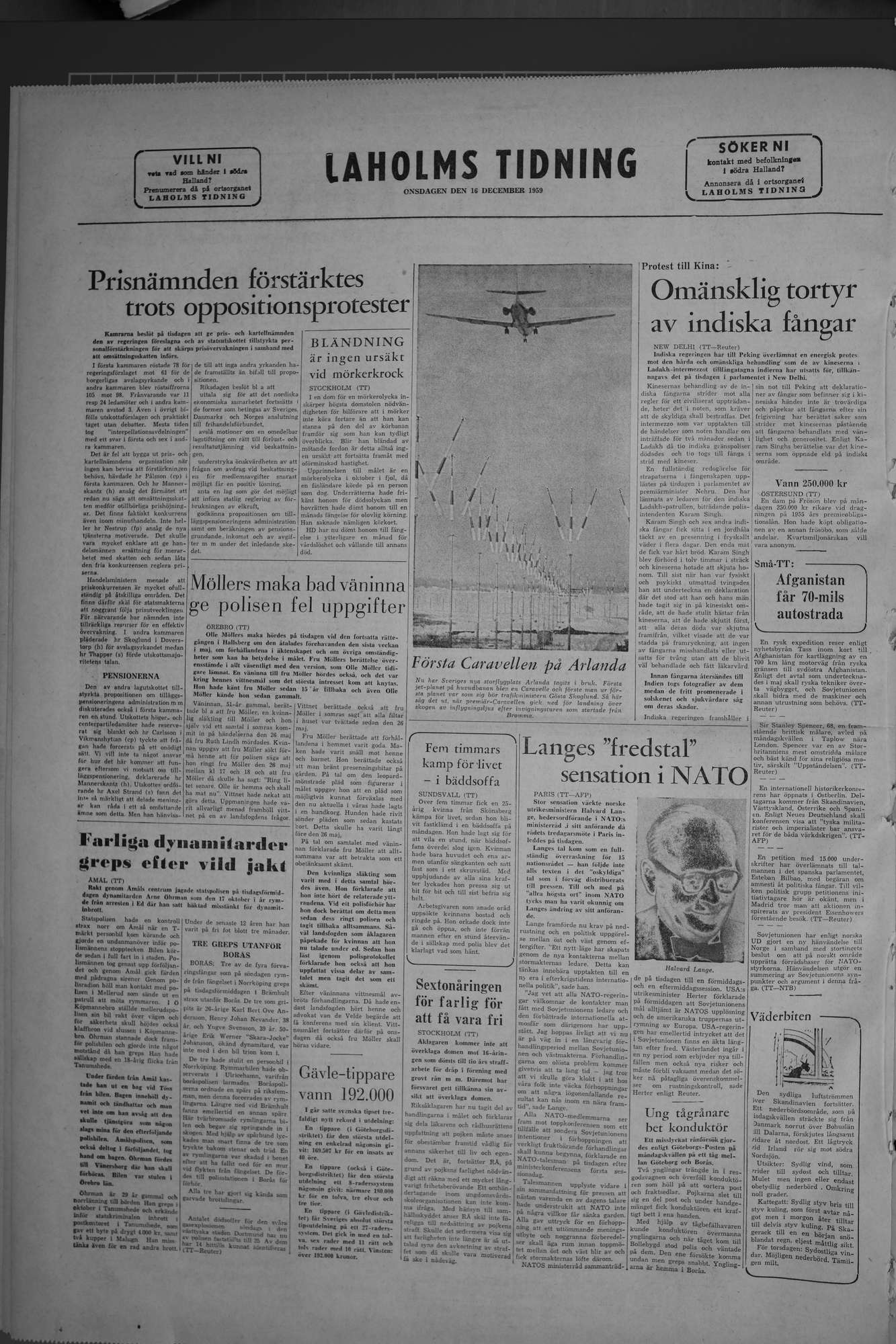 Laholms Tidning Onsdag 16 december 1959, sida 8