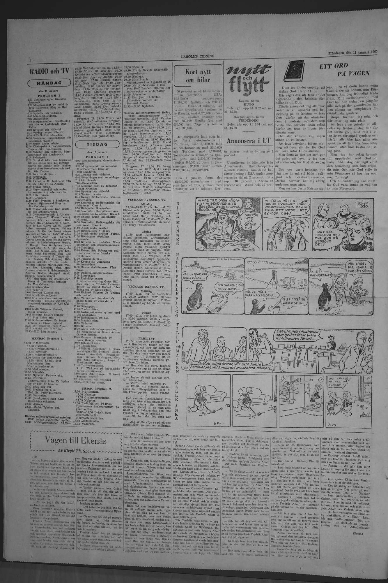 Laholms Tidning Måndag 11 januari 1960, sida 6