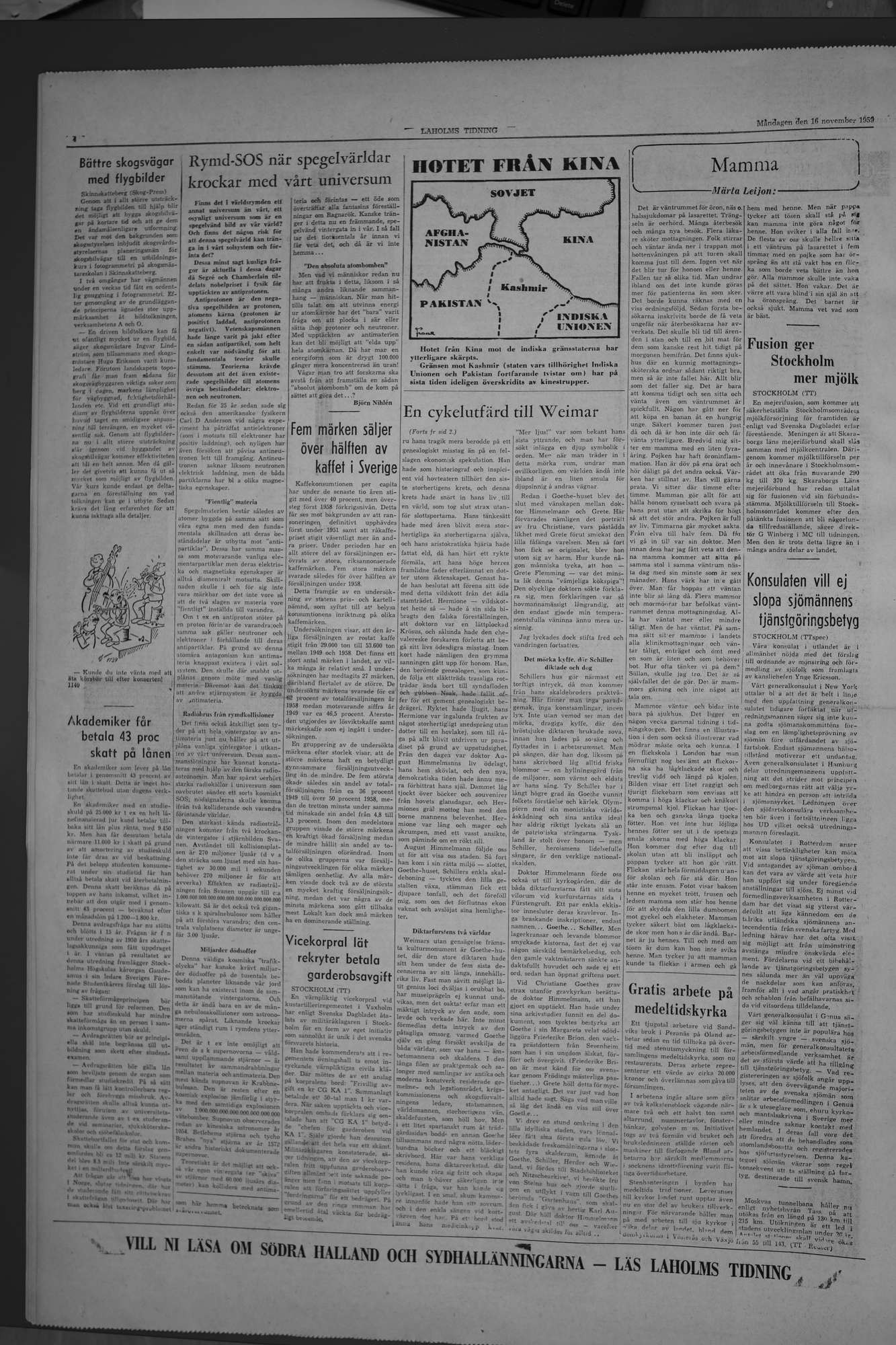 Laholms Tidning Måndag 16 november 1959, sida 4