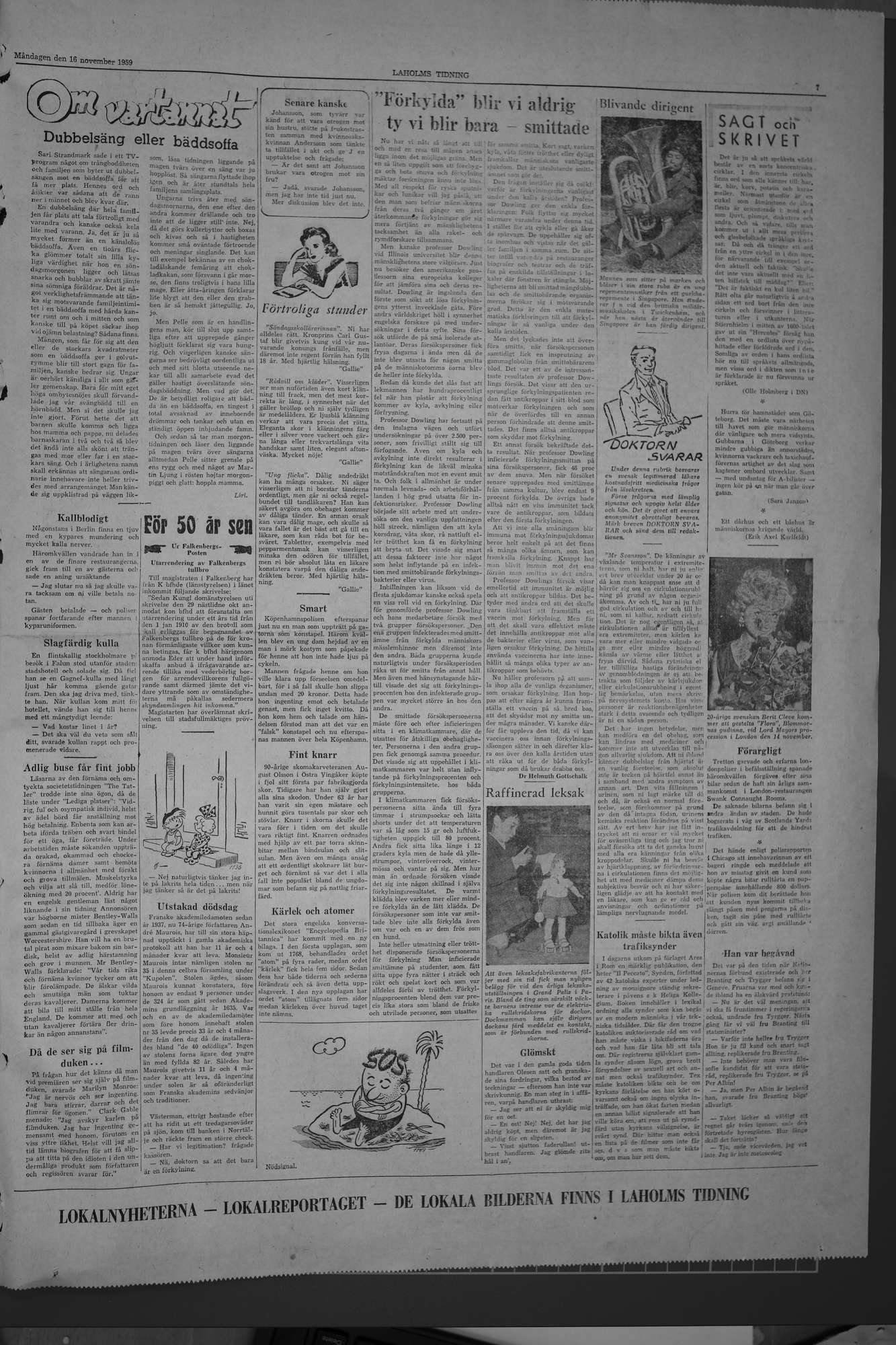 Laholms Tidning Måndag 16 november 1959, sida 7