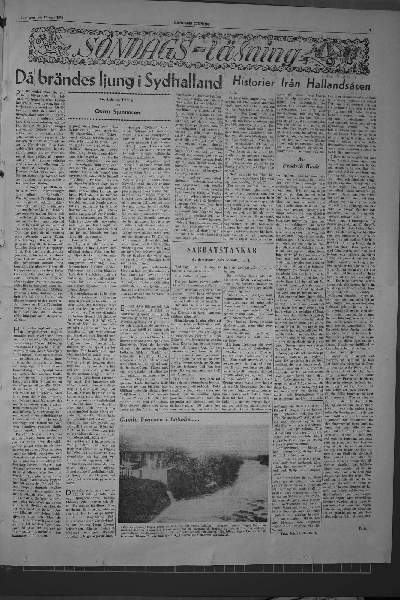 Laholms Tidning Lördag 17 maj 1958, sida 7