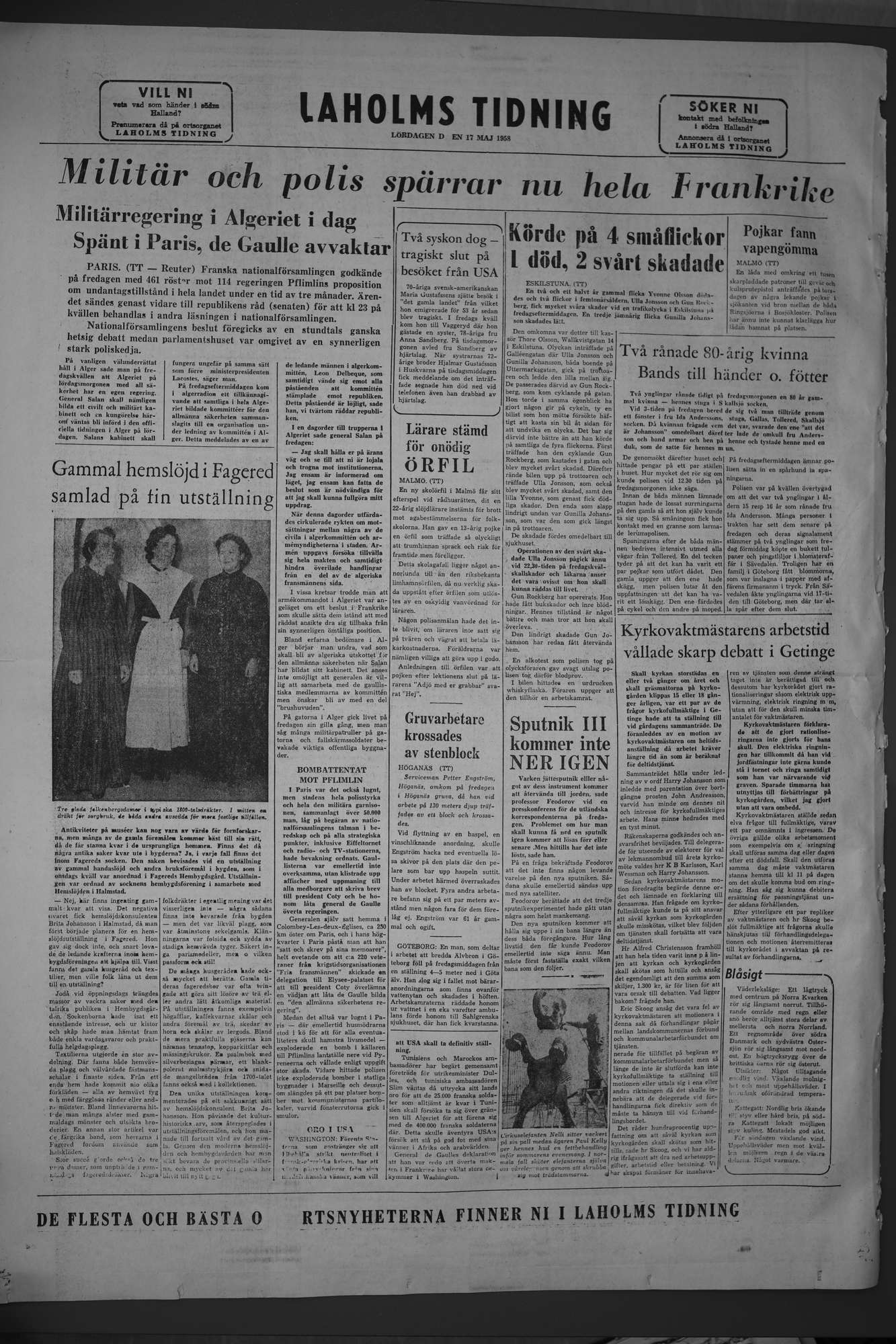 Laholms Tidning Lördag 17 maj 1958, sida 8
