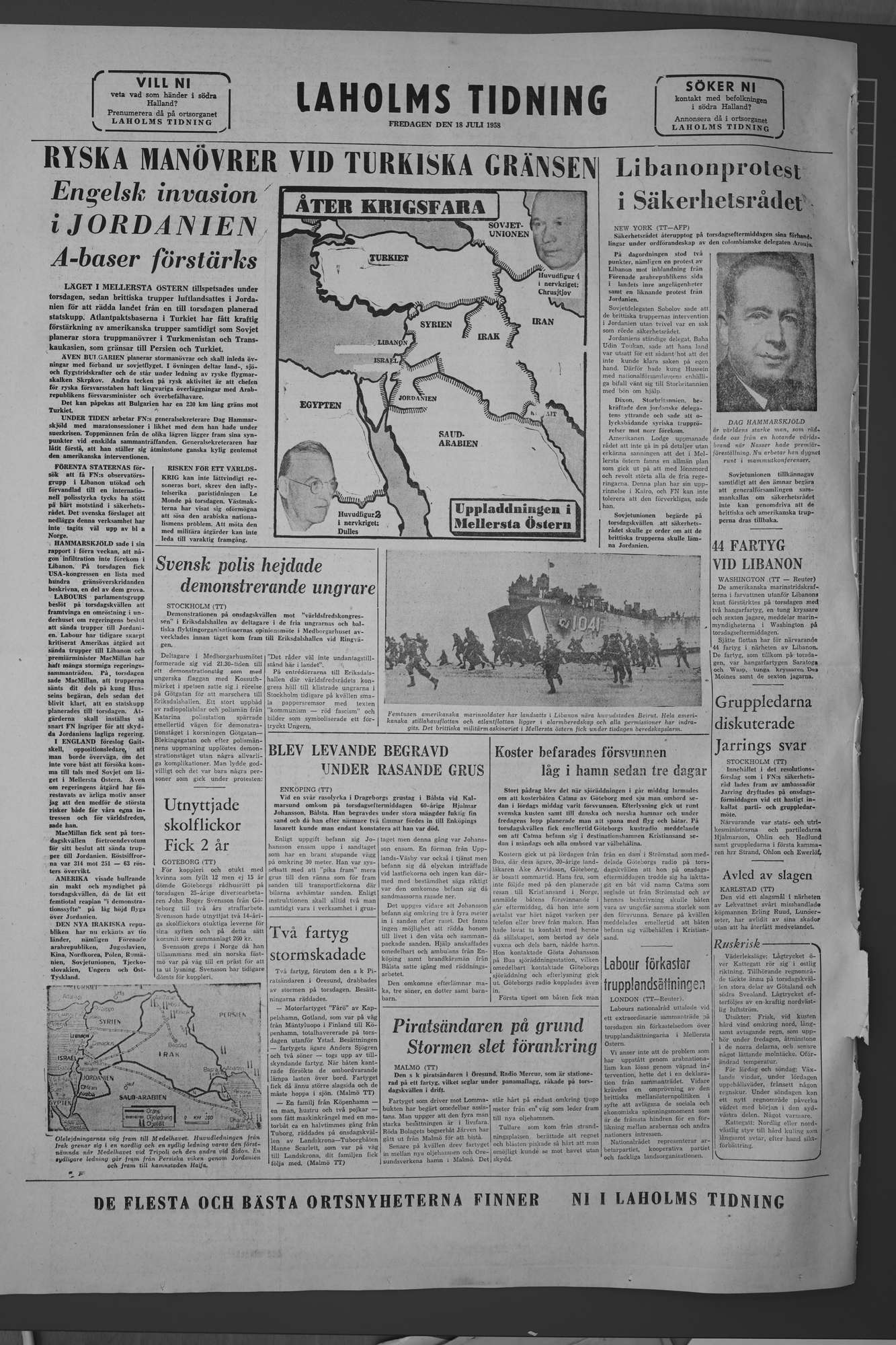 Laholms Tidning Fredag 18 juli 1958, sida 8