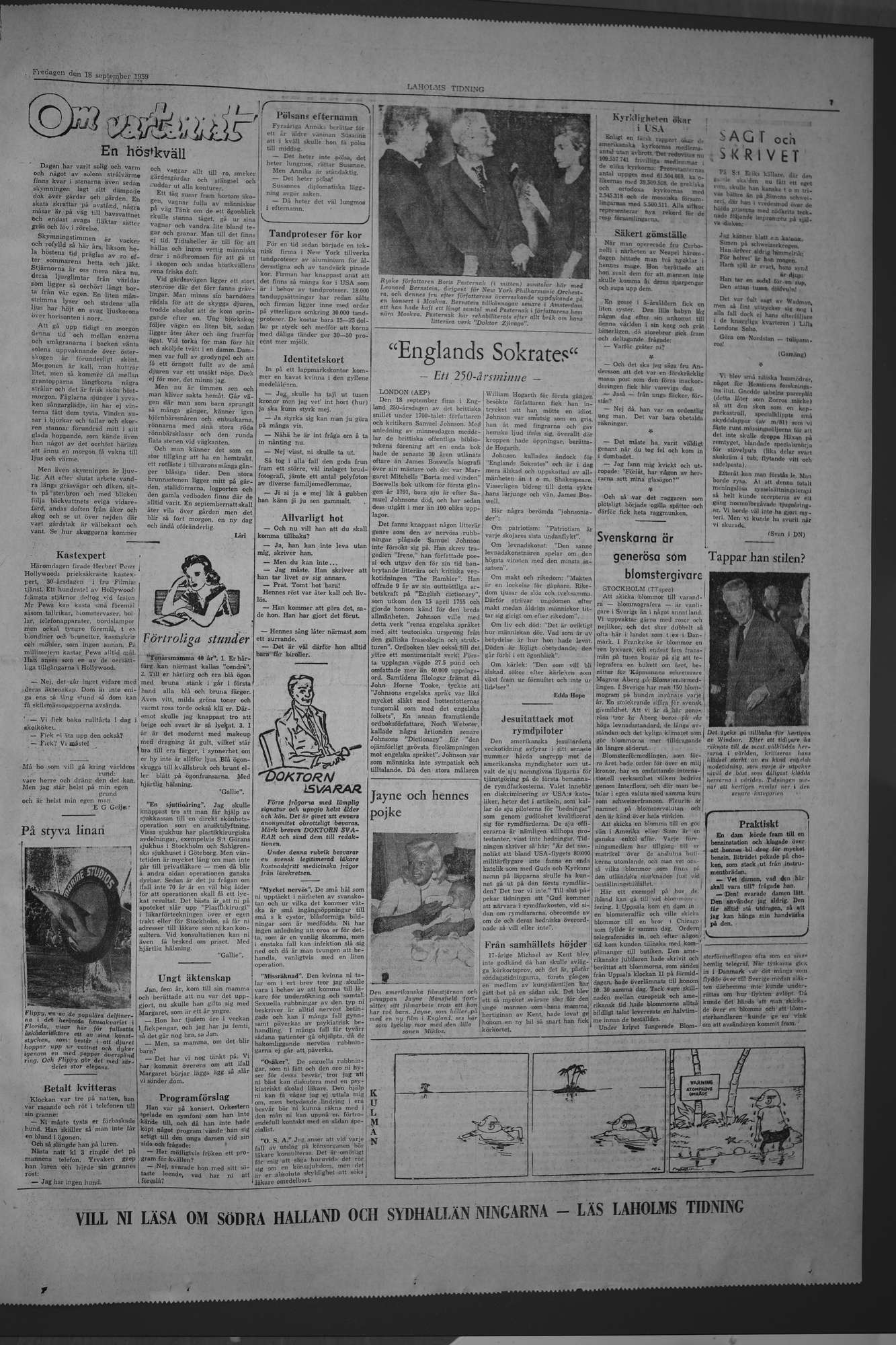 Laholms Tidning Fredag 18 september 1959, sida 7
