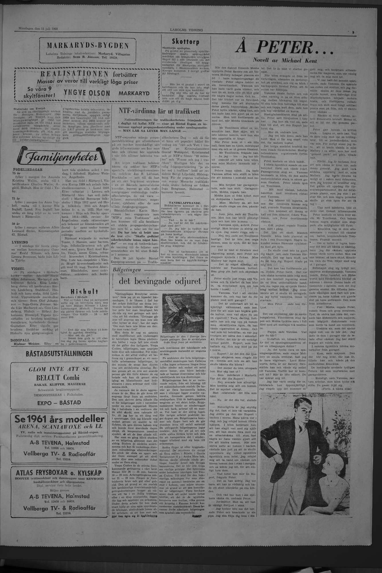 Laholms Tidning Måndag 11 juli 1960, sida 3