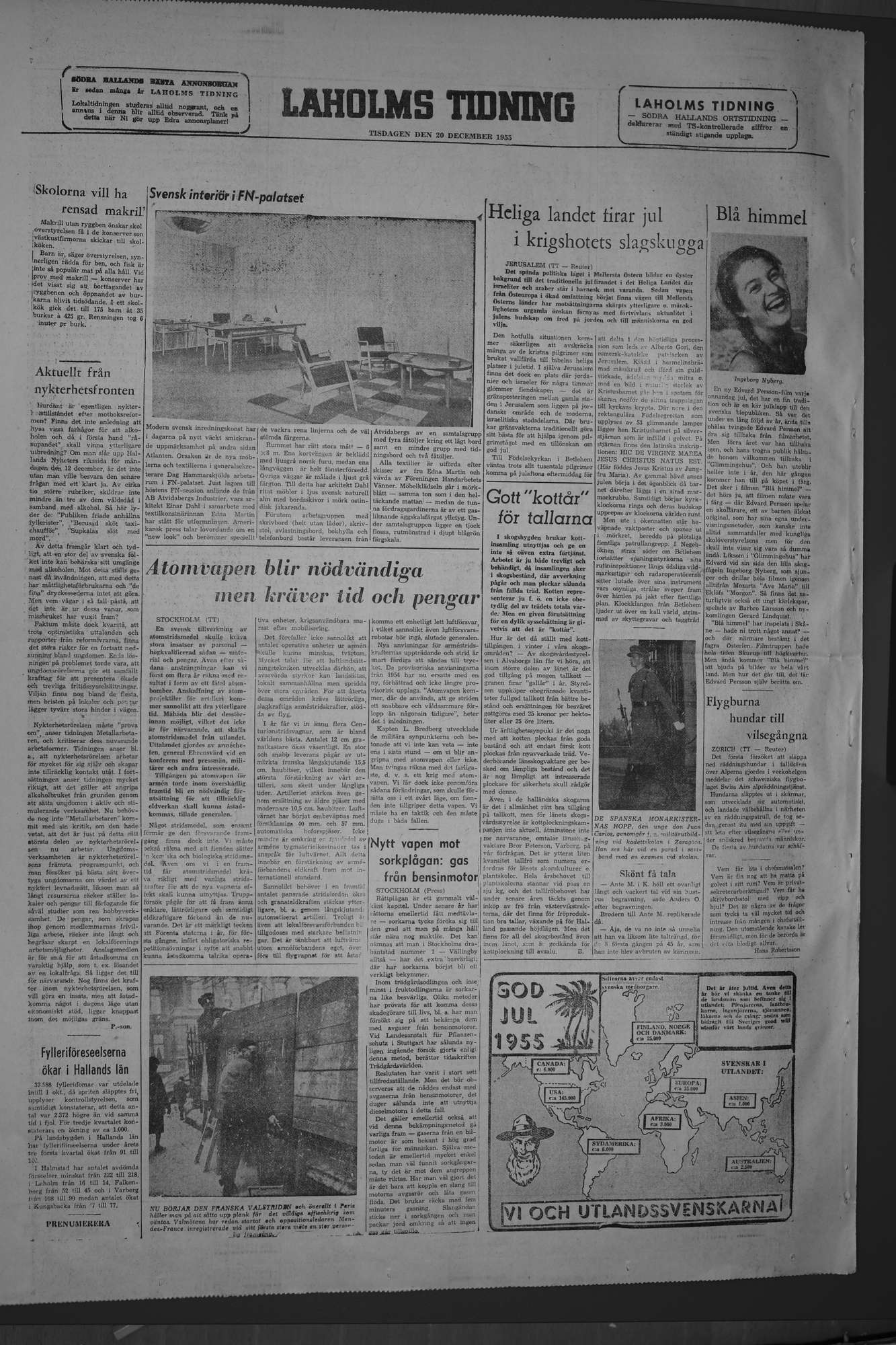 Laholms Tidning Tisdag 20 december 1955, sida 8